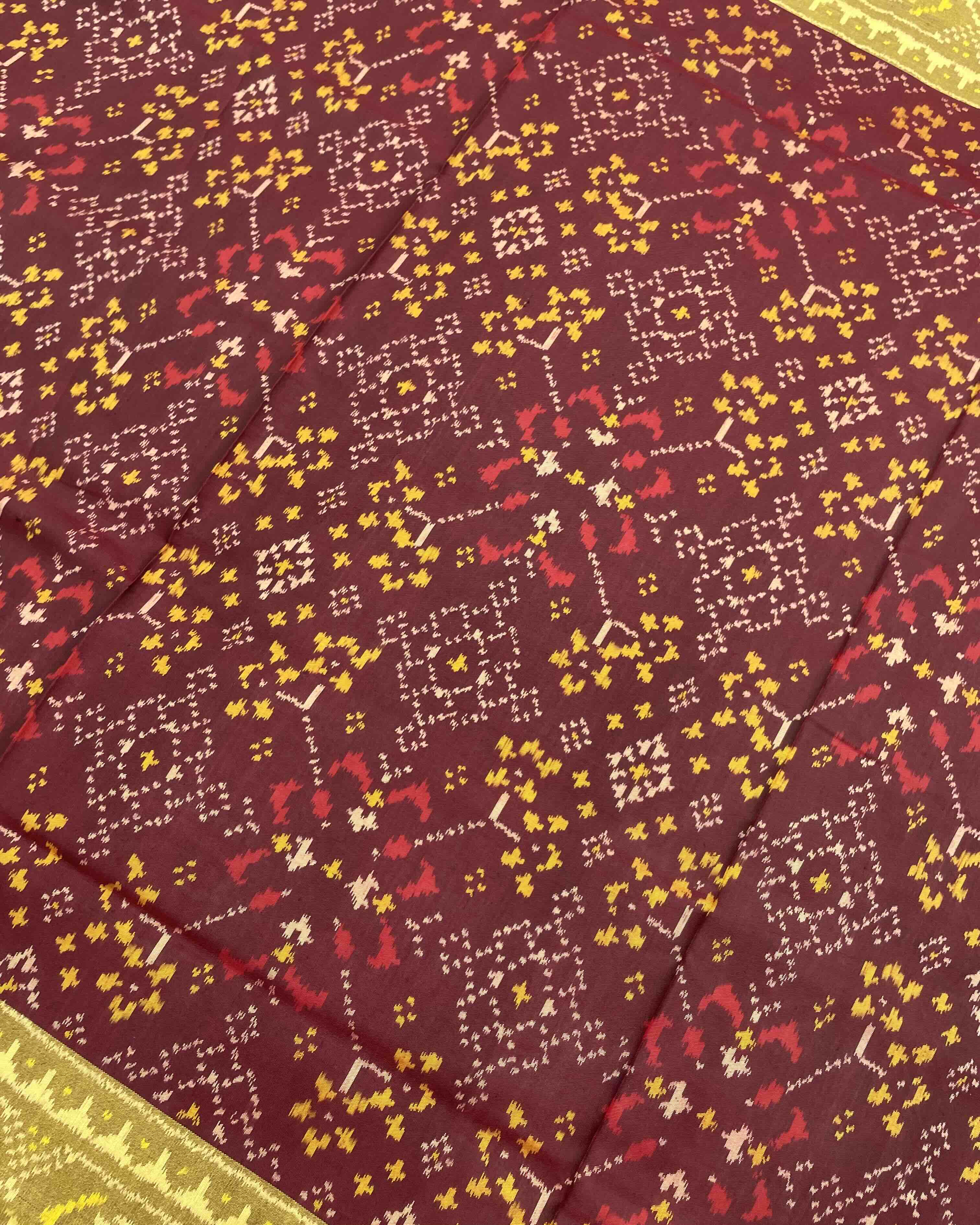 Maroon Navratan Designer Patola Saree