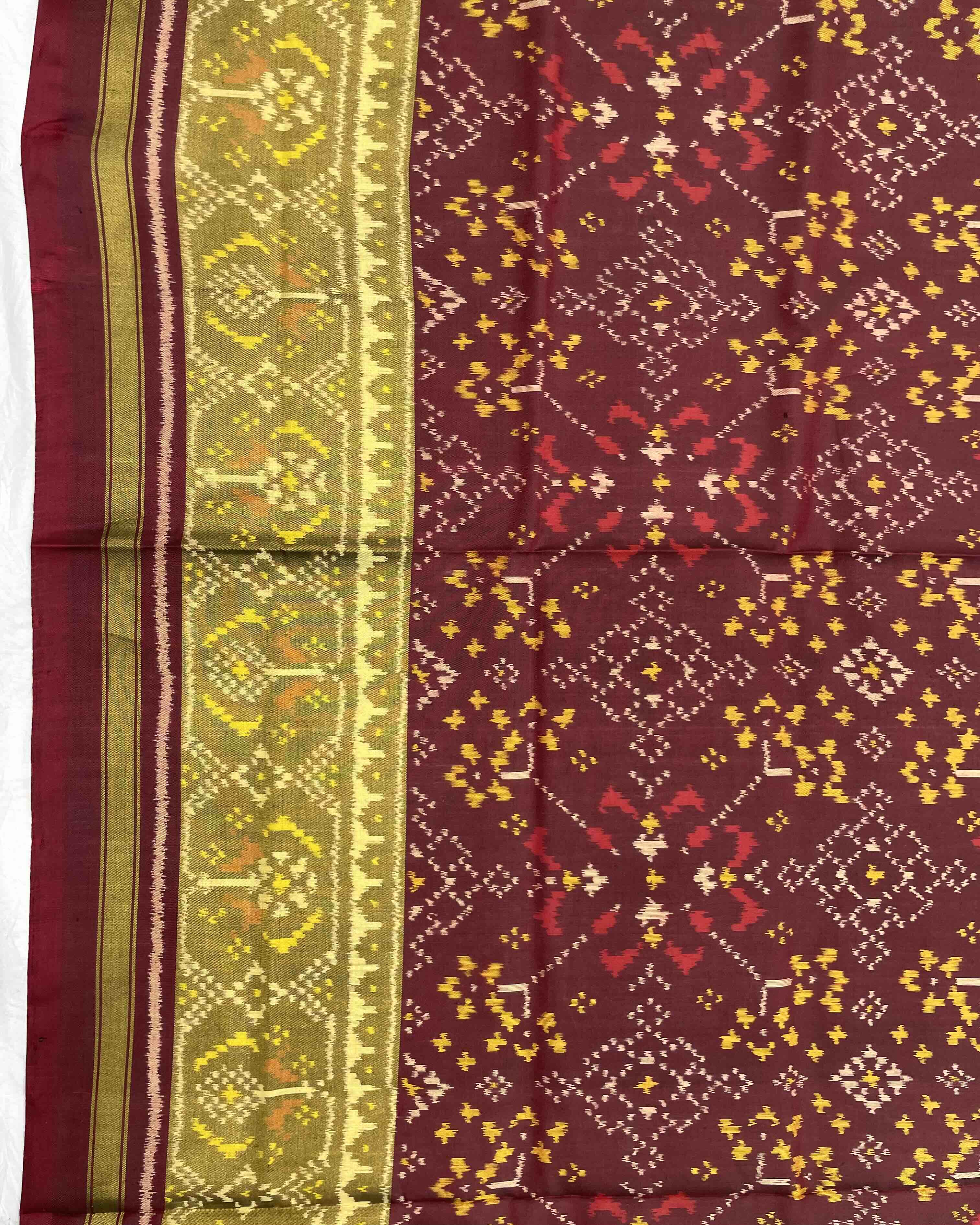 Maroon Navratan Designer Patola Saree