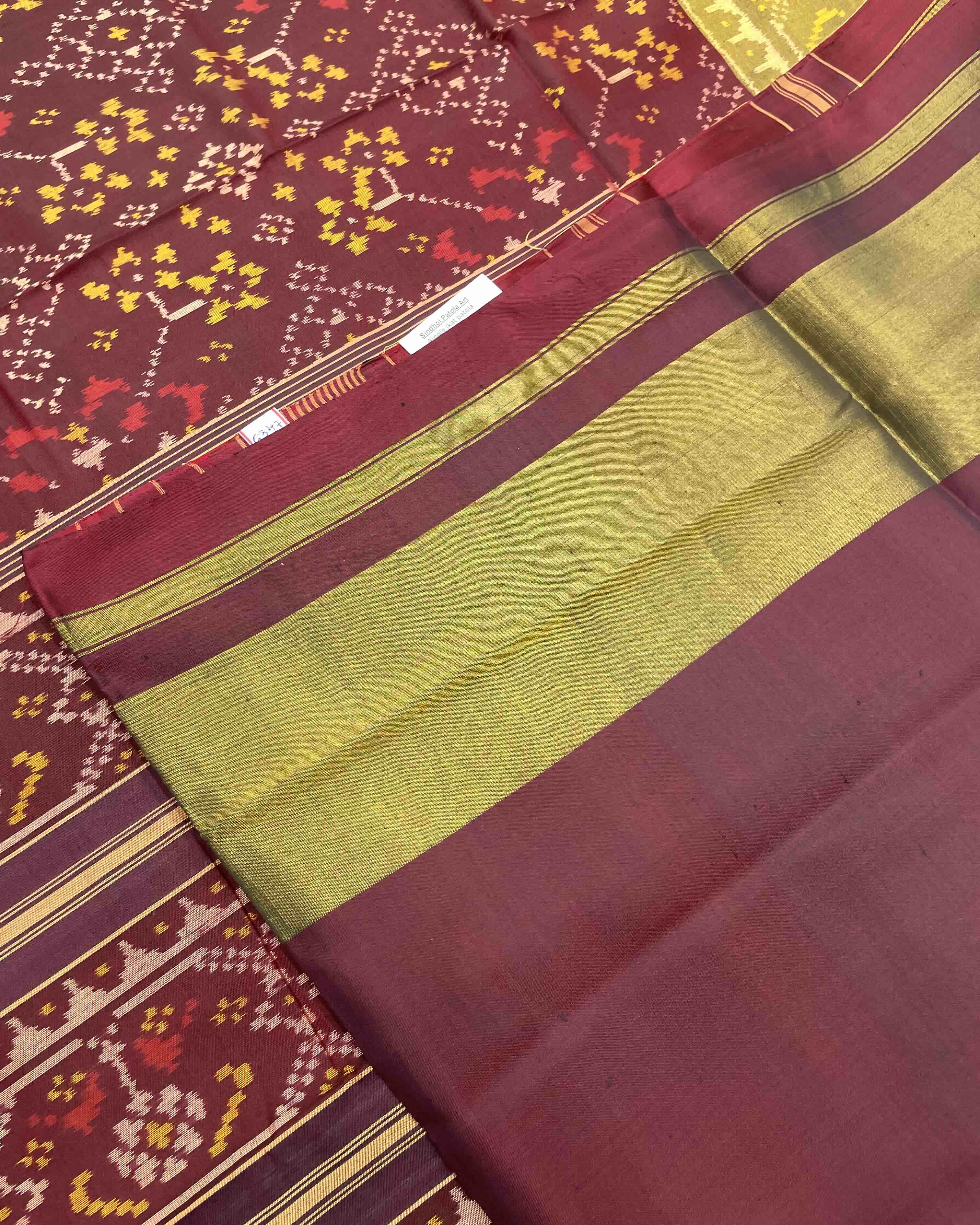 Maroon Navratan Designer Patola Saree