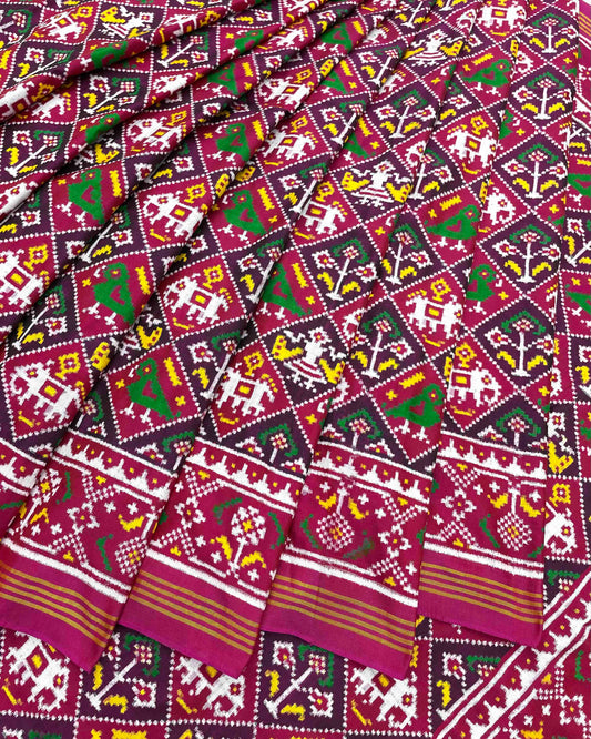 Pink Narikunj Traditional Designer Patola Saree