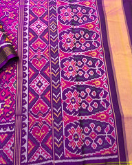 Purple & Pink Navratan Designer Patola Saree
