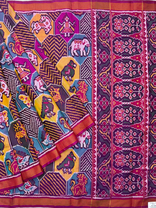 Purple multifigure Patola Saree