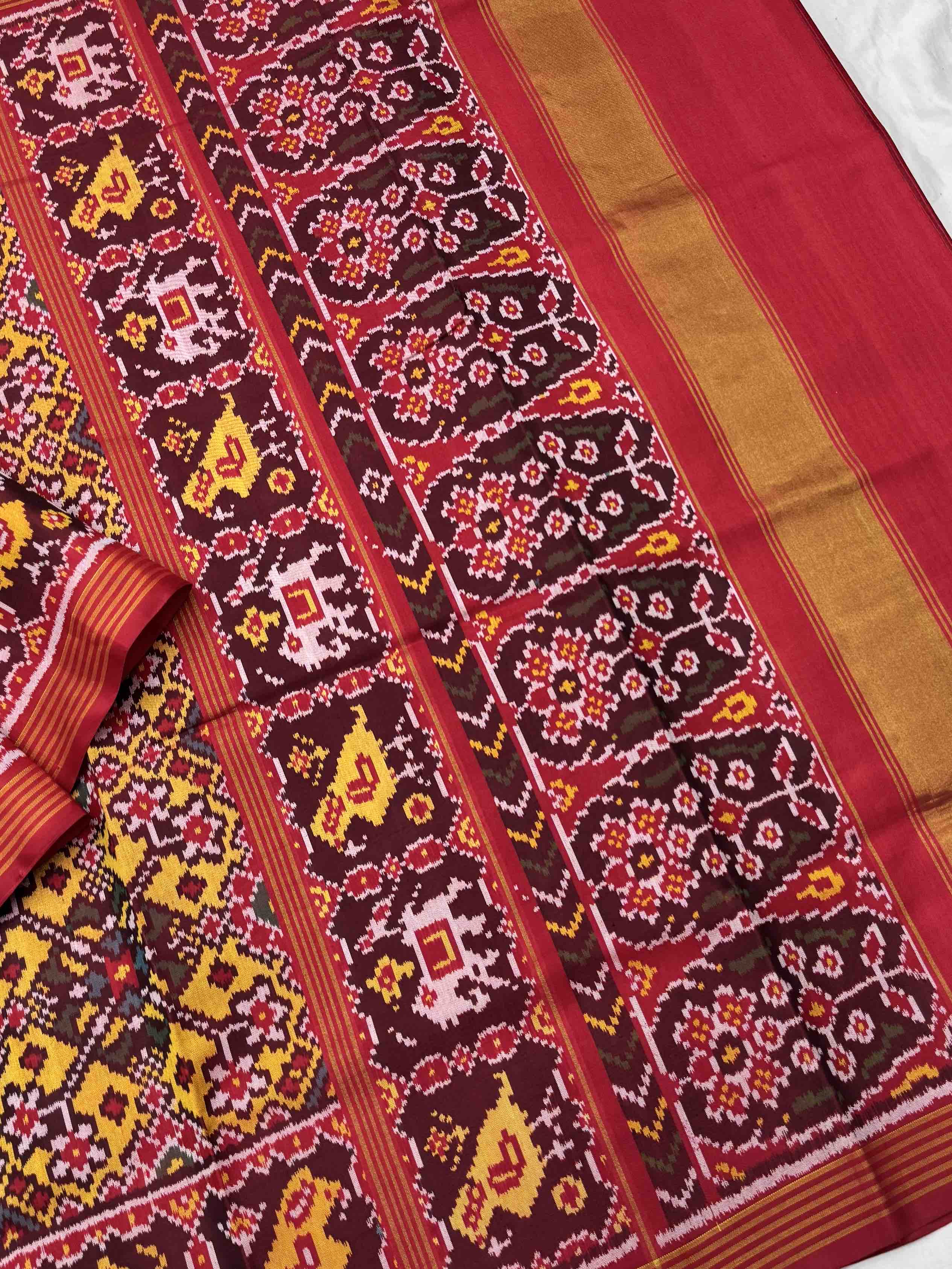 Navratan narikunj border pallu Patola Saree