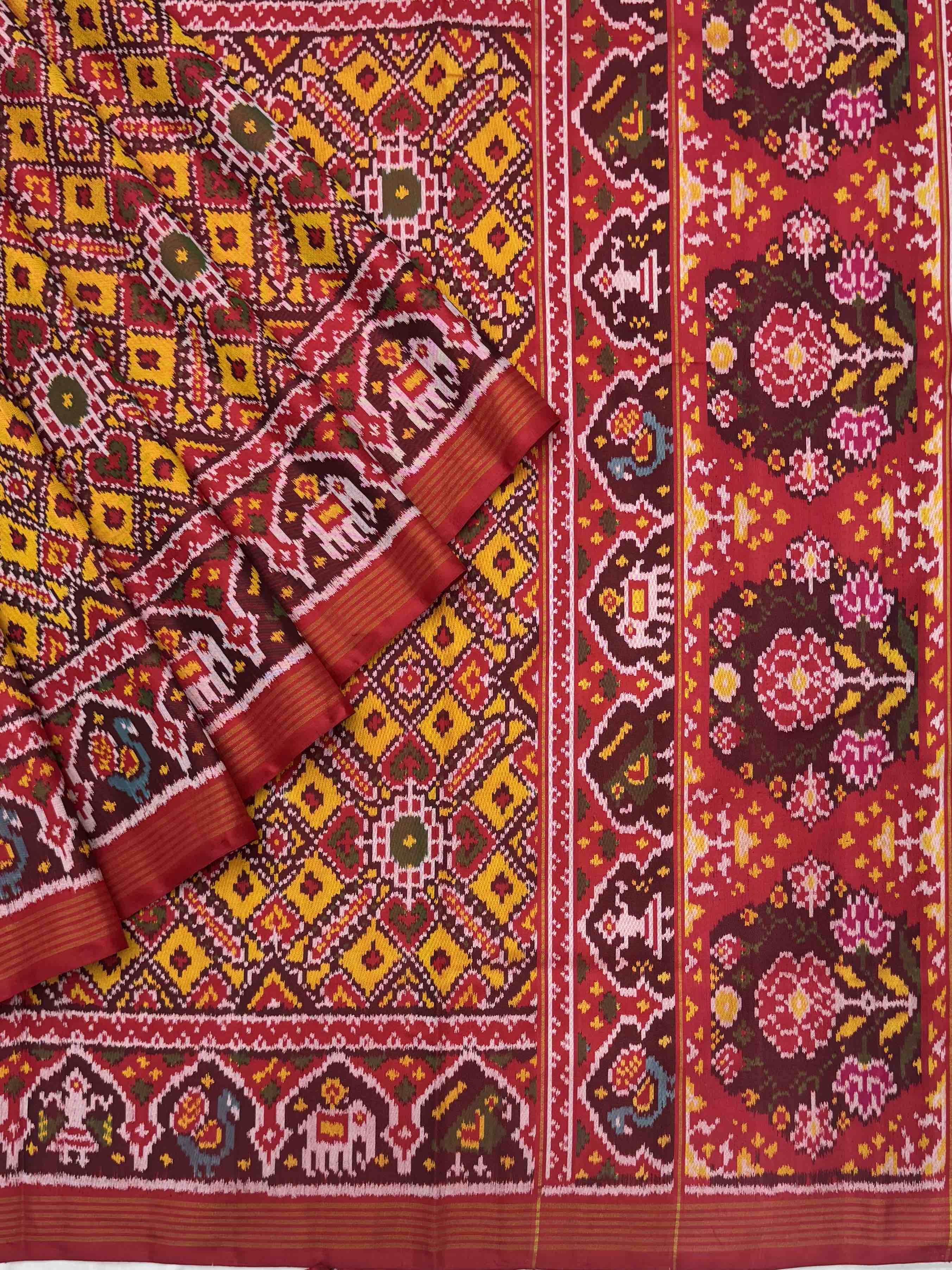 Maroon & Muserd Manekchawk Single Ikat Patola