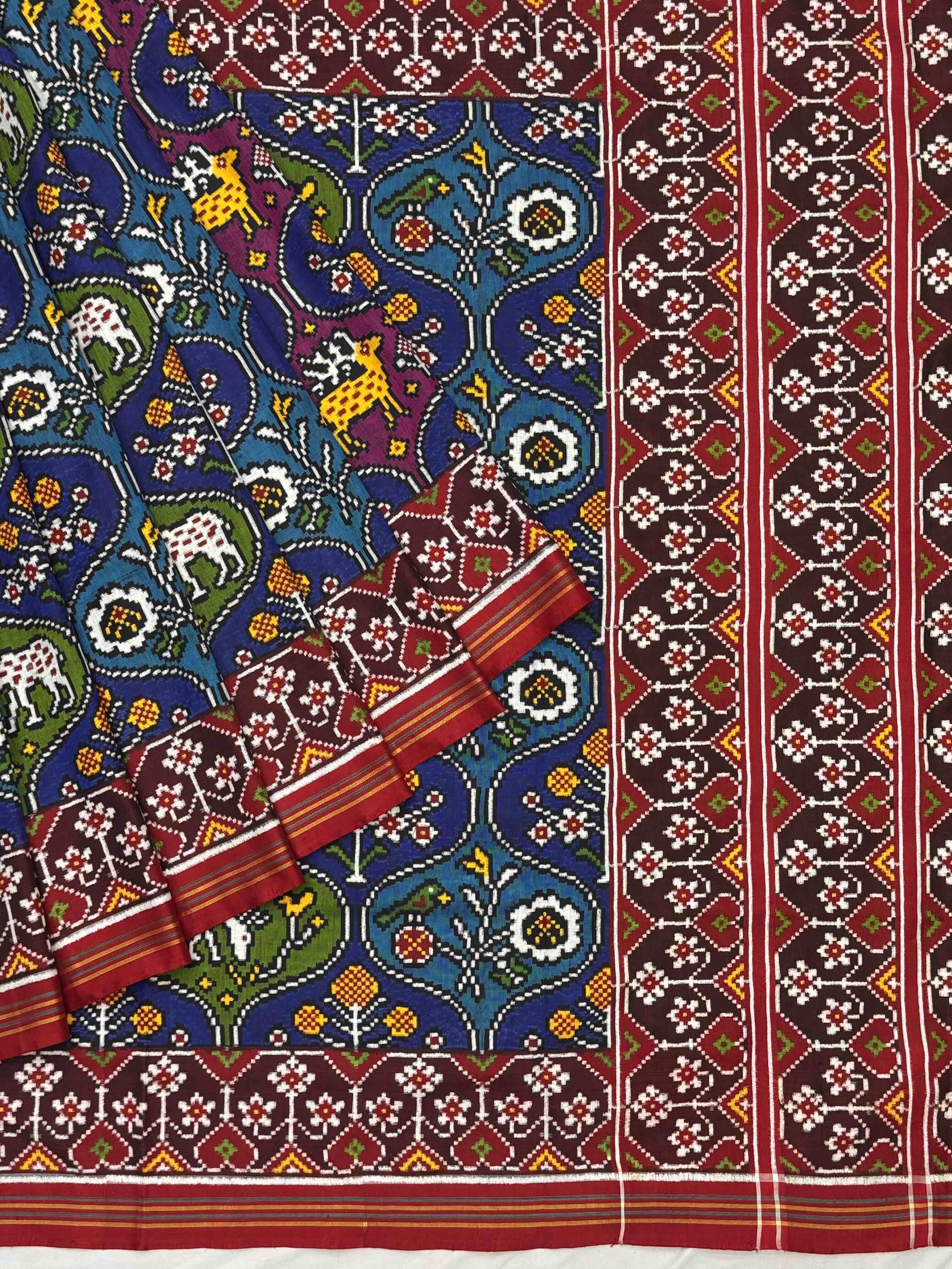 Red with multi motifs multi colour Patan Patola