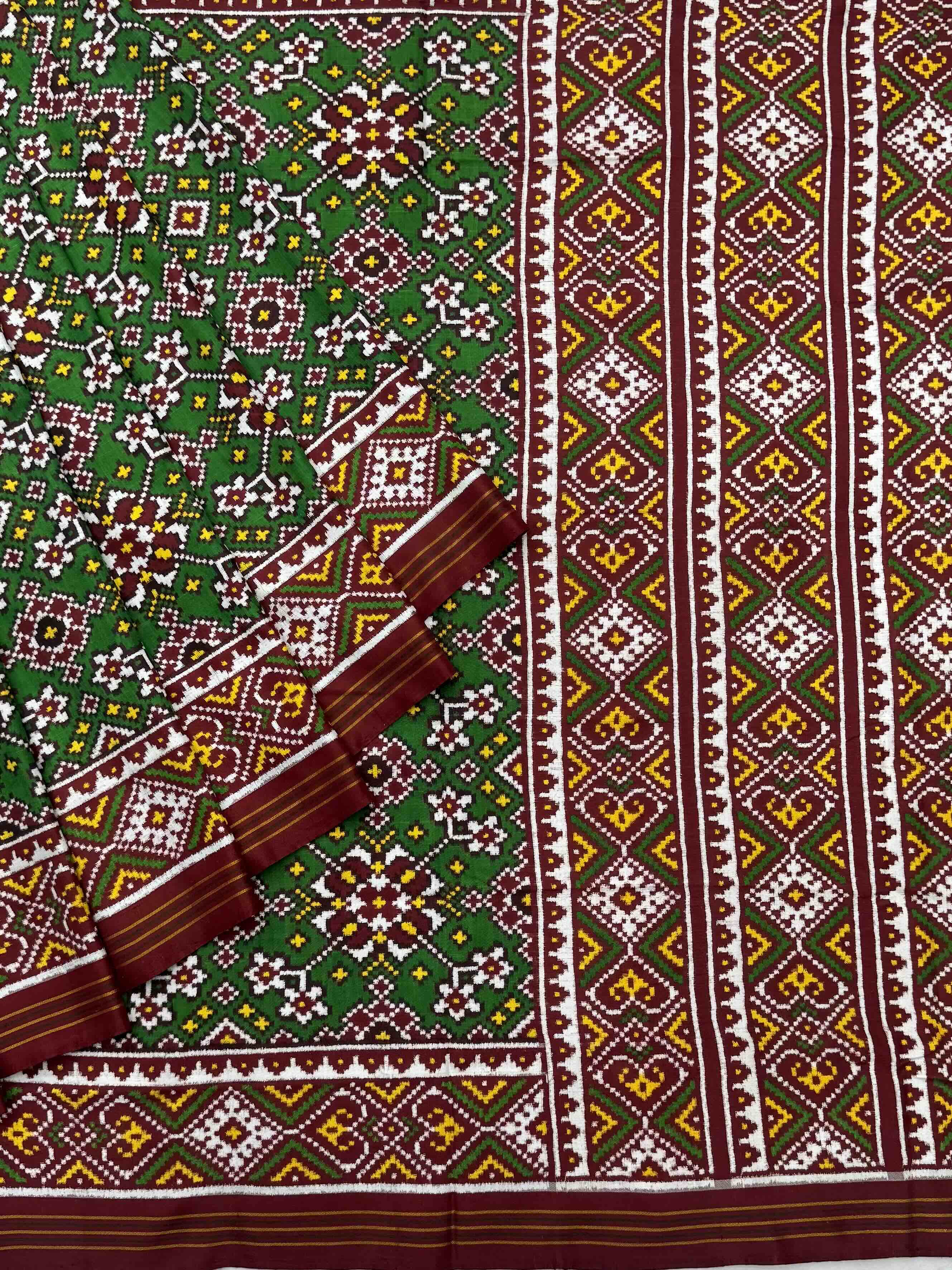 Red & Green Navratan Patan Patola
