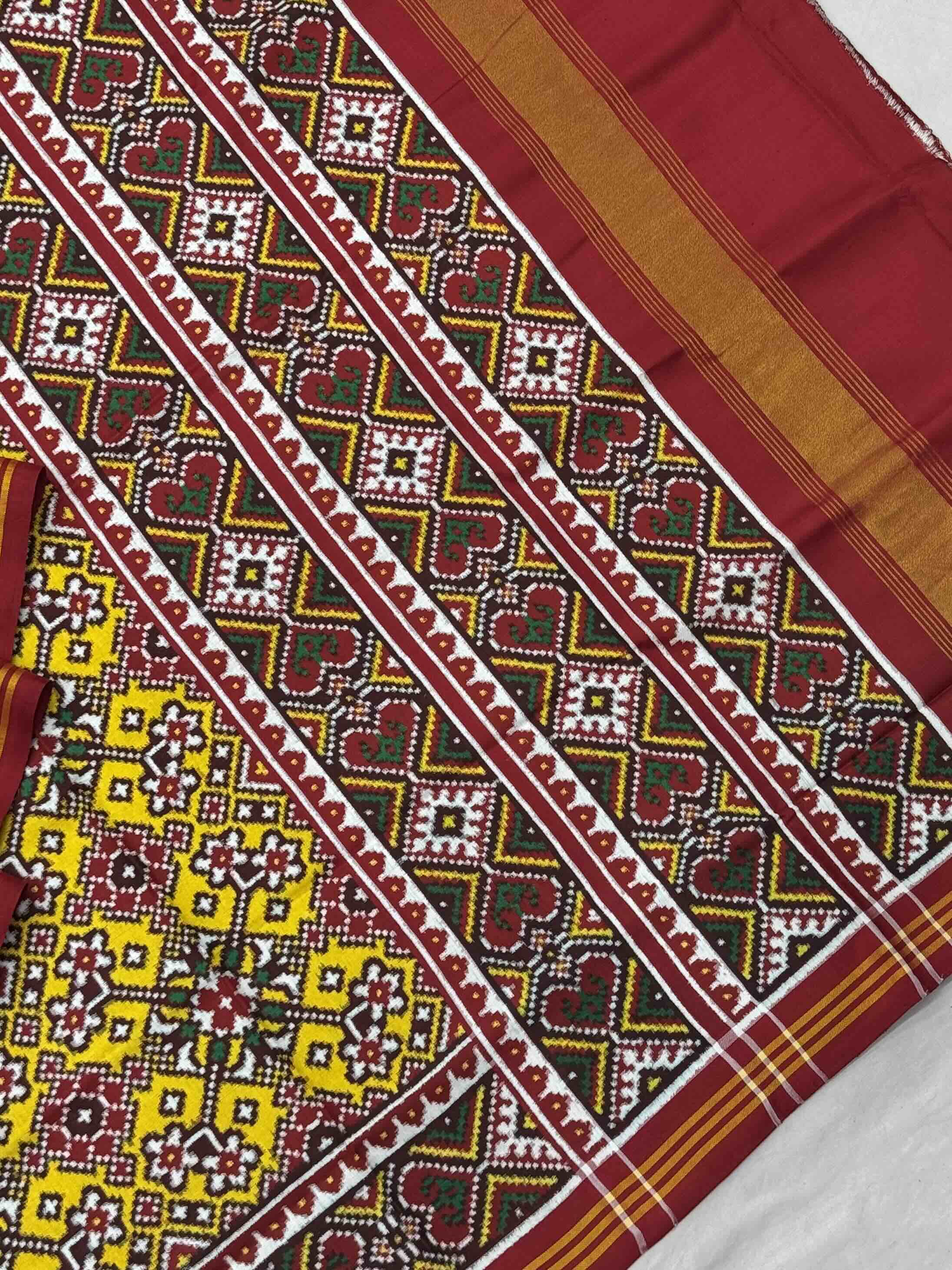 Red & yellow navratan Patan Patola