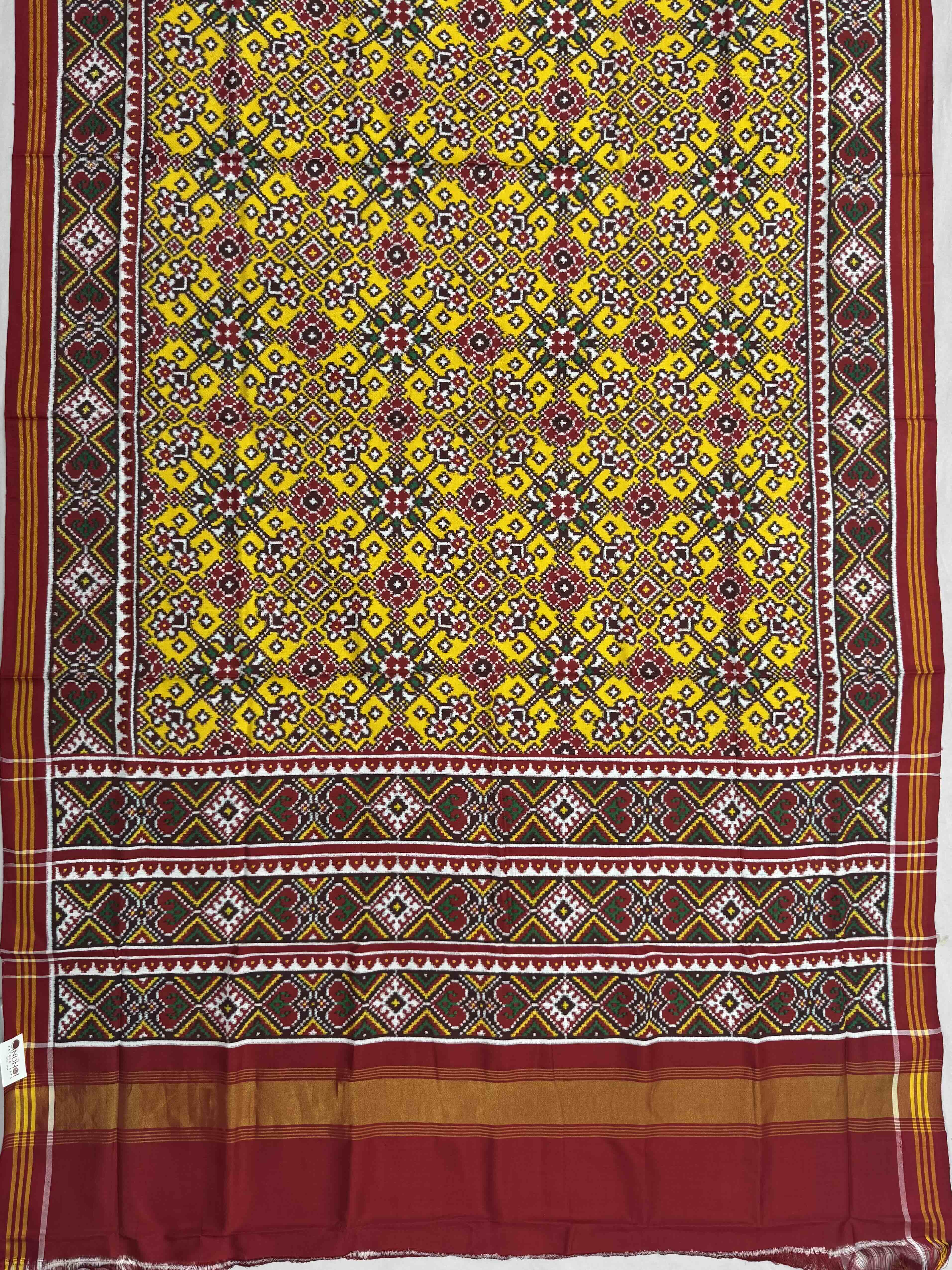 Red & yellow navratan Patan Patola
