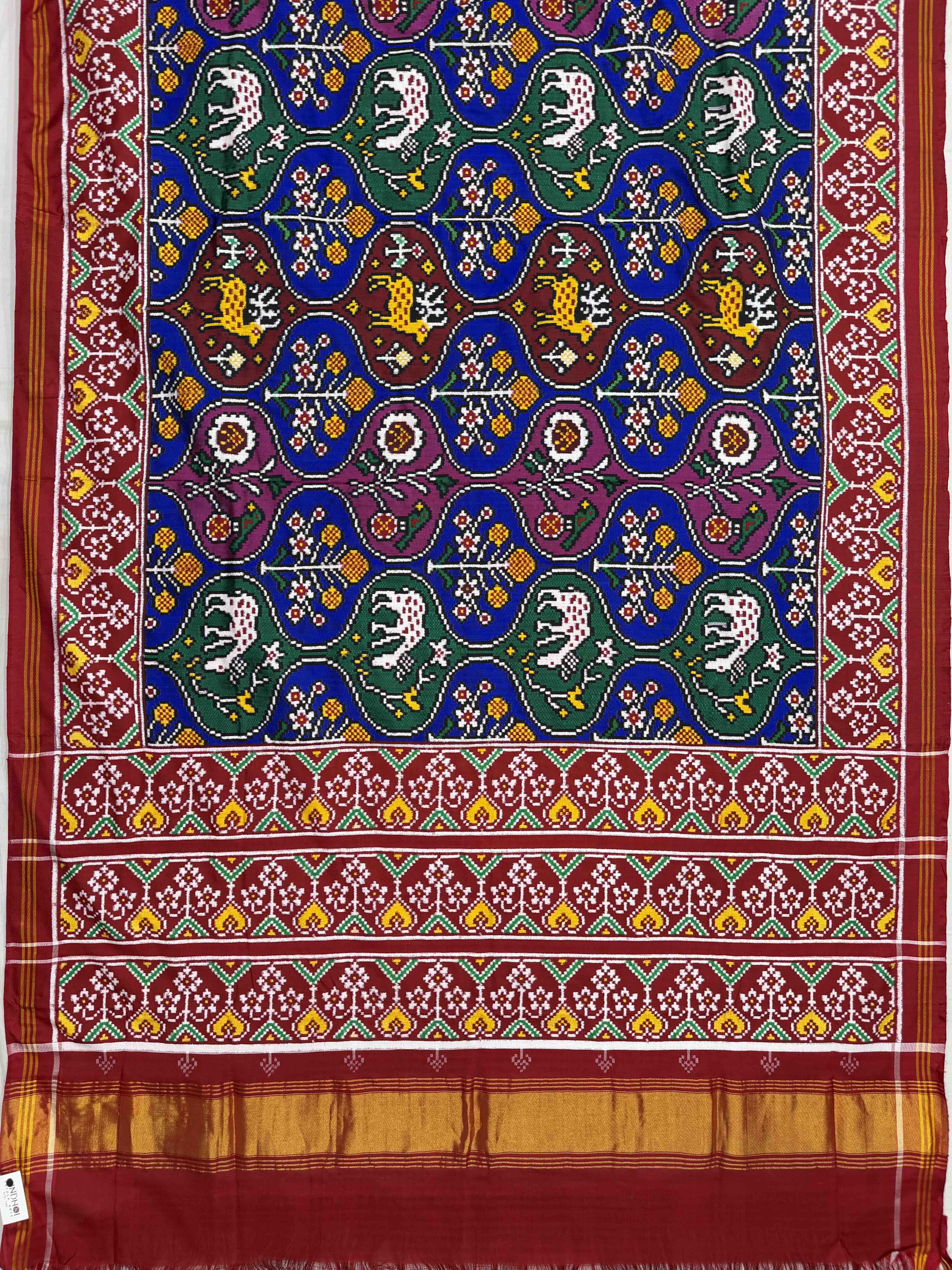 Maroon and multi multicolour Figures Patan Patola Saree