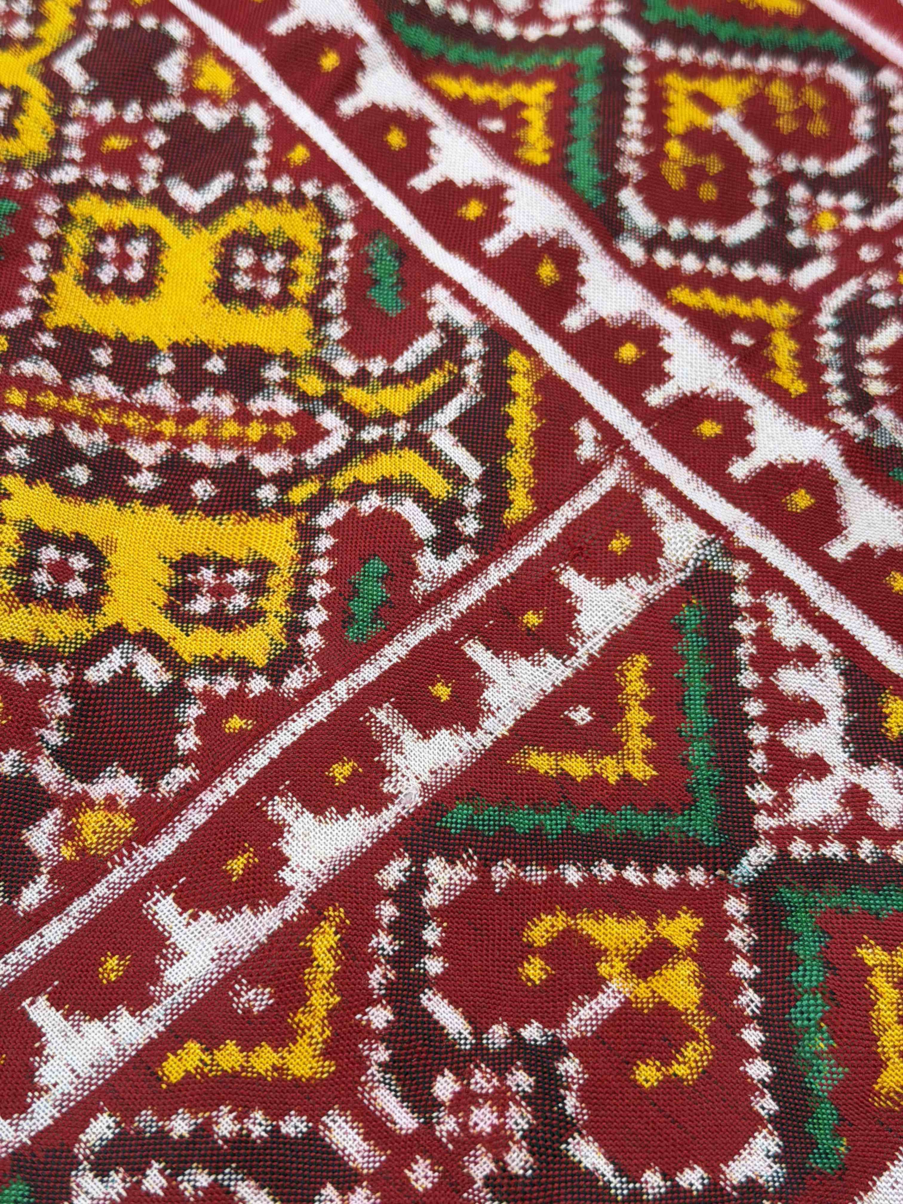 Red & Yellow manekchawk Patan Patola Saree