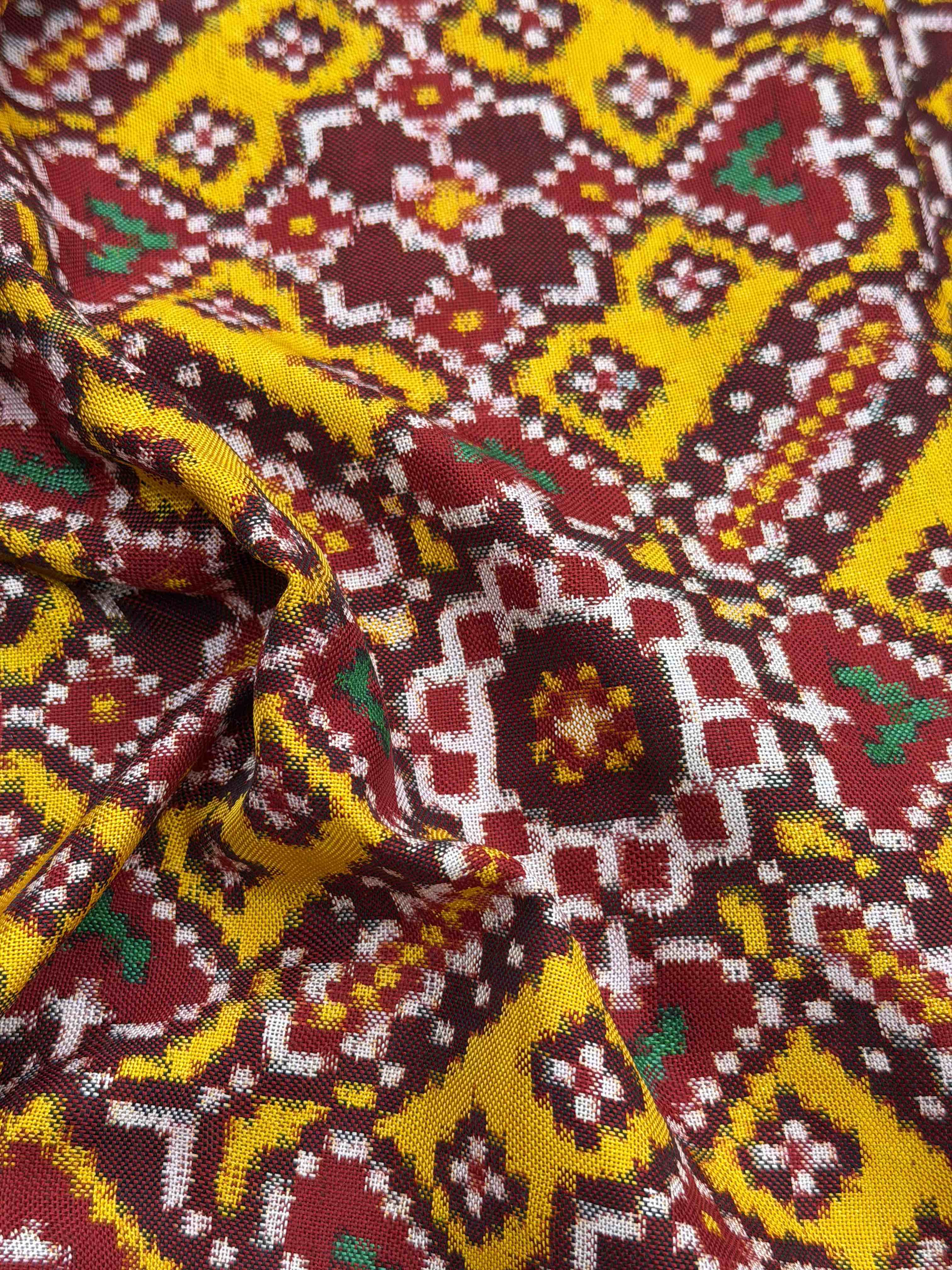 Red & Yellow manekchawk Patan Patola Saree