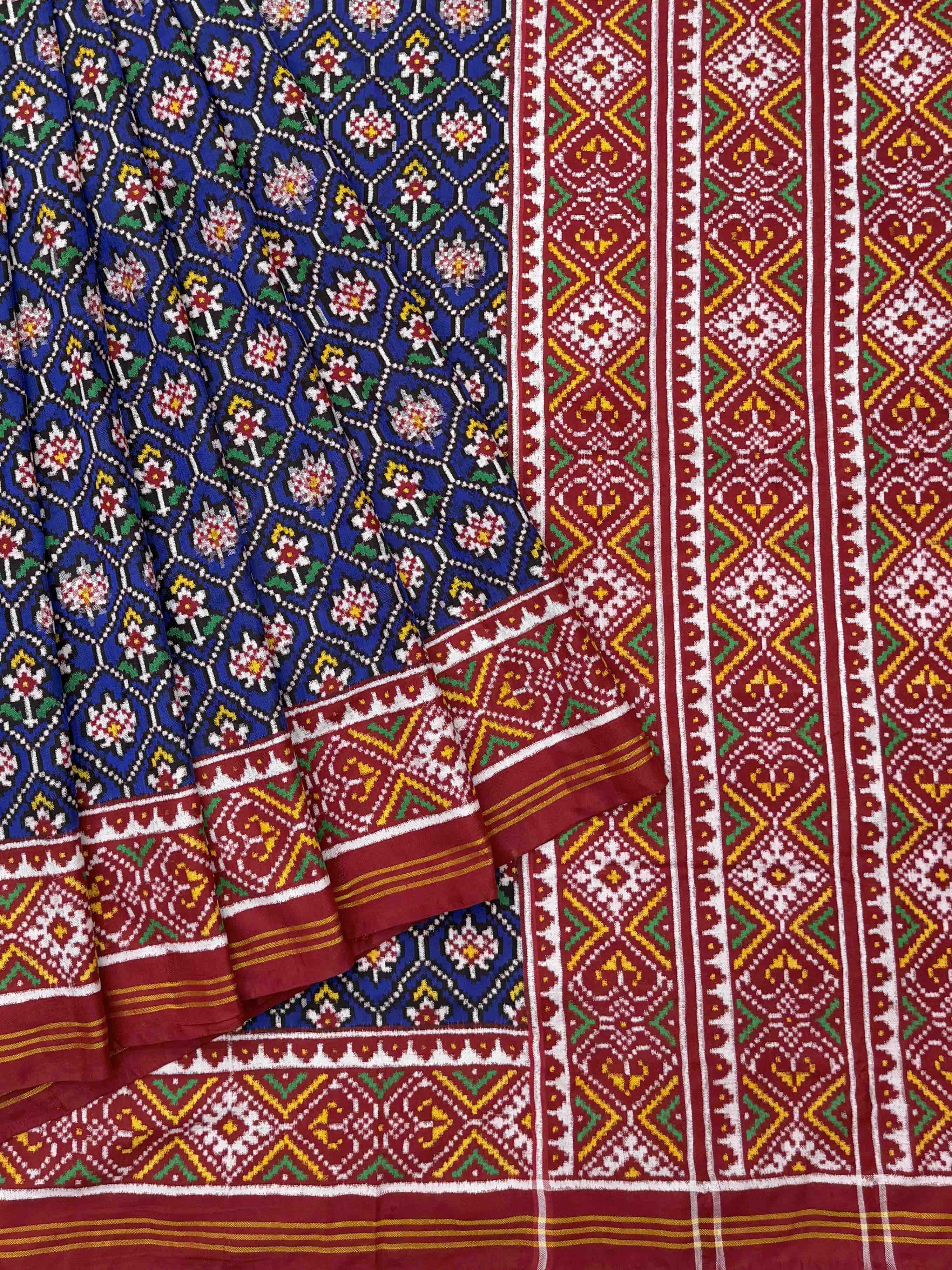 Red & blue Dadambhat Patan Patola