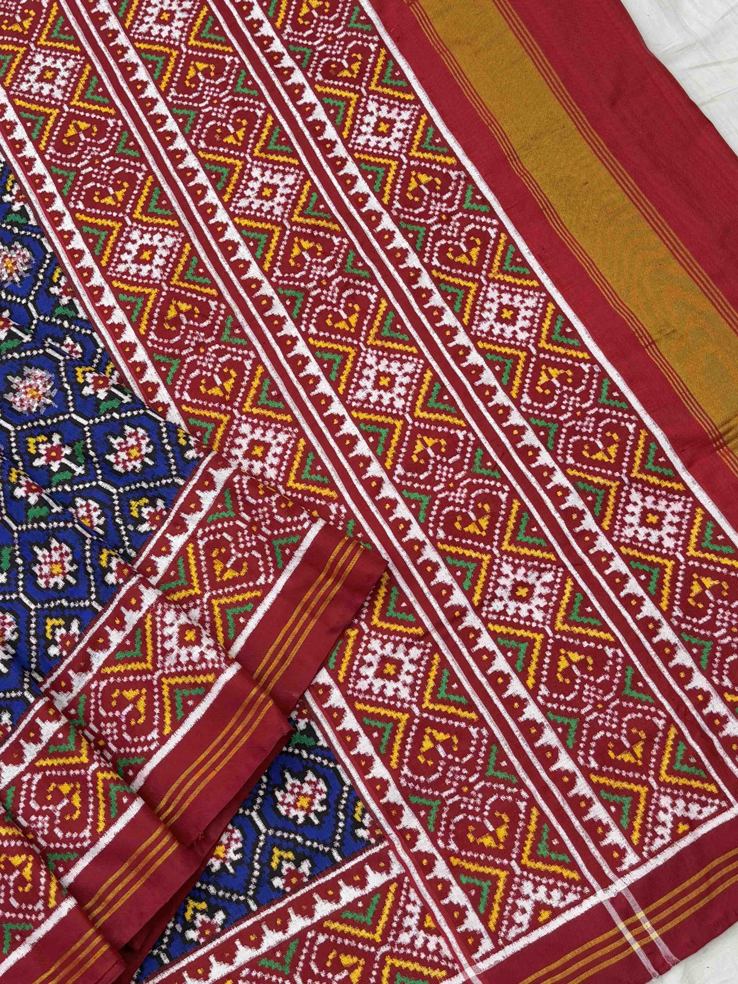 Red & blue Dadambhat Patan Patola