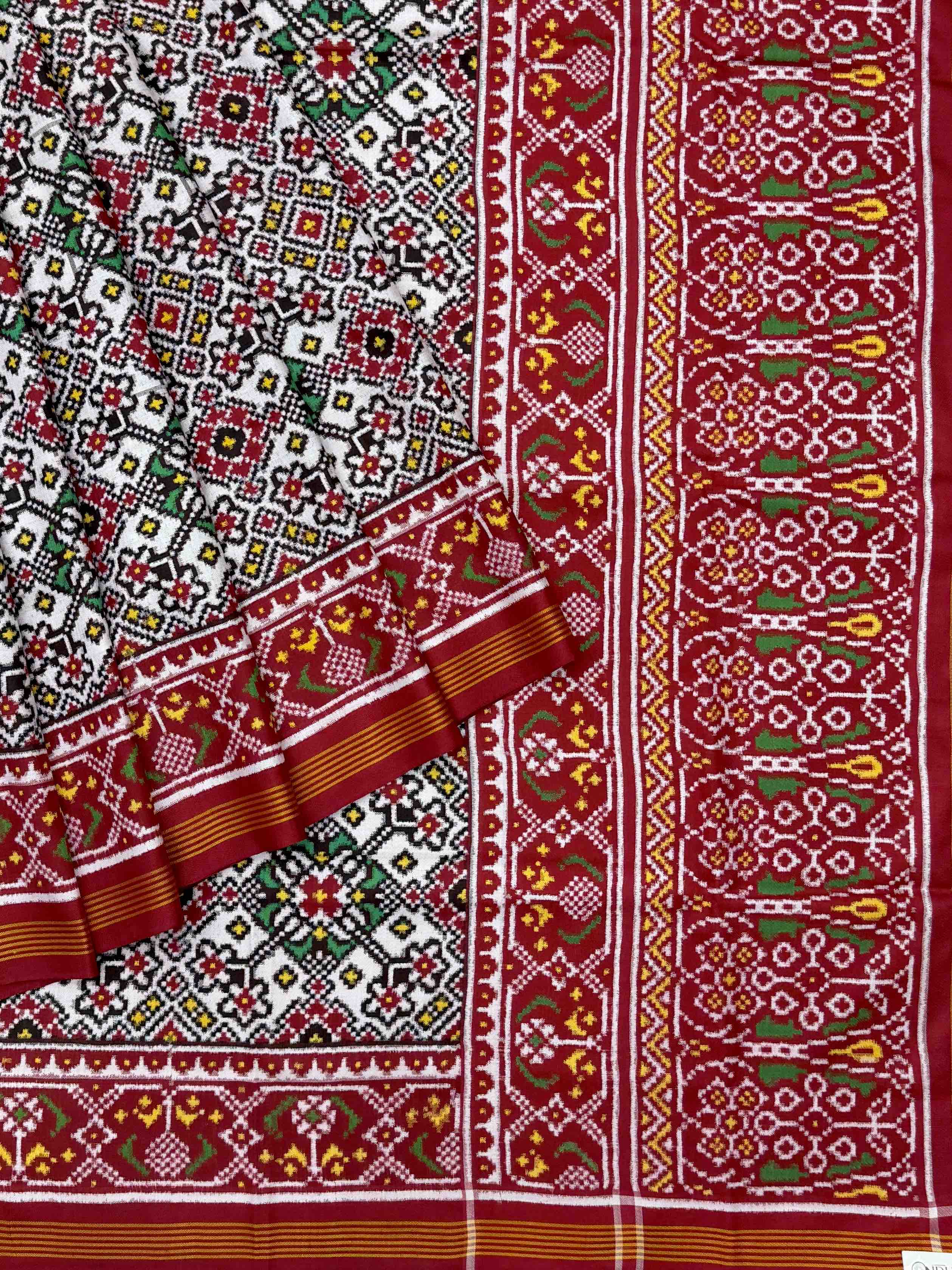 Red & white Navartan Patan Patola