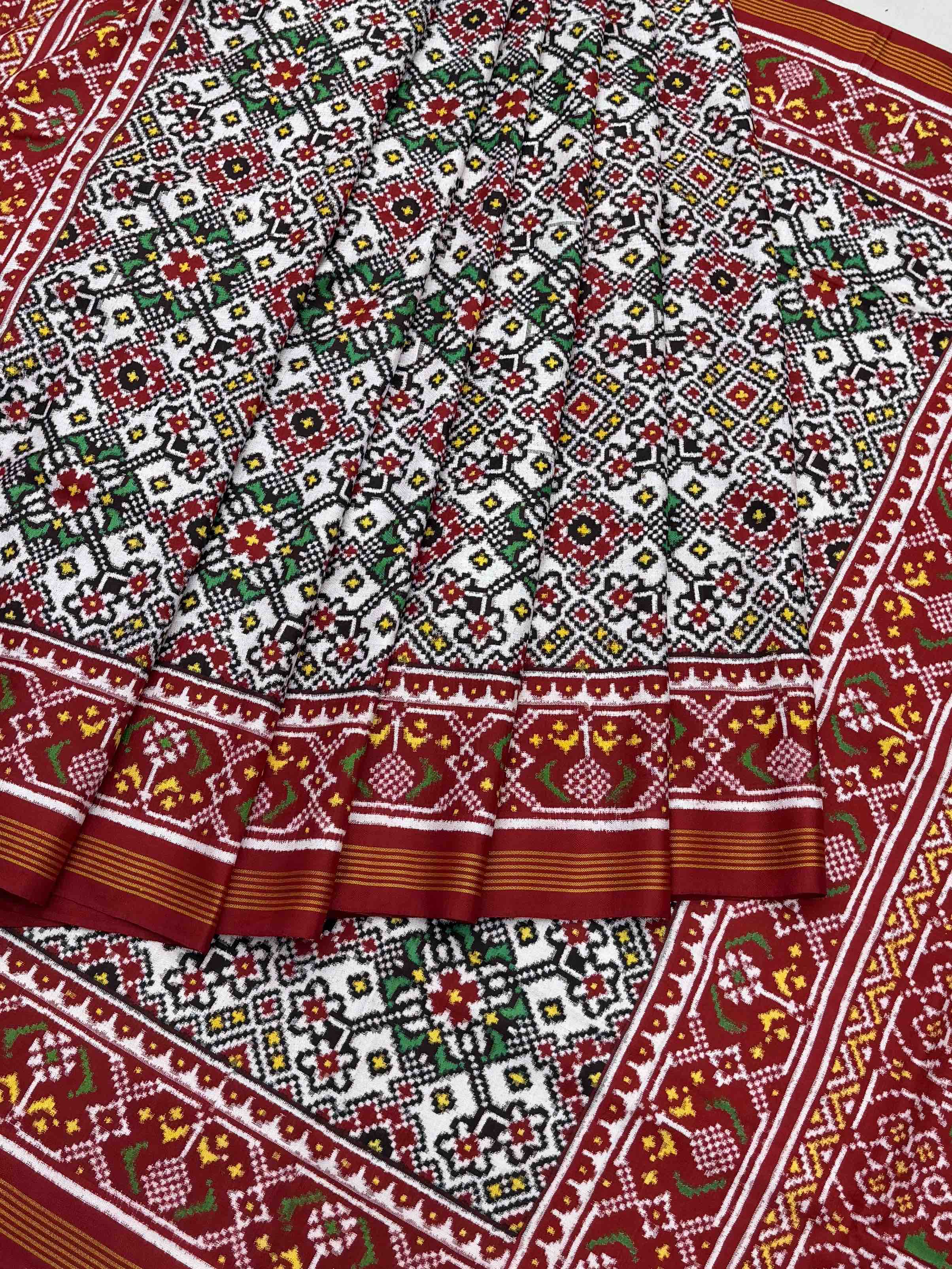 Red & white Navartan Patan Patola