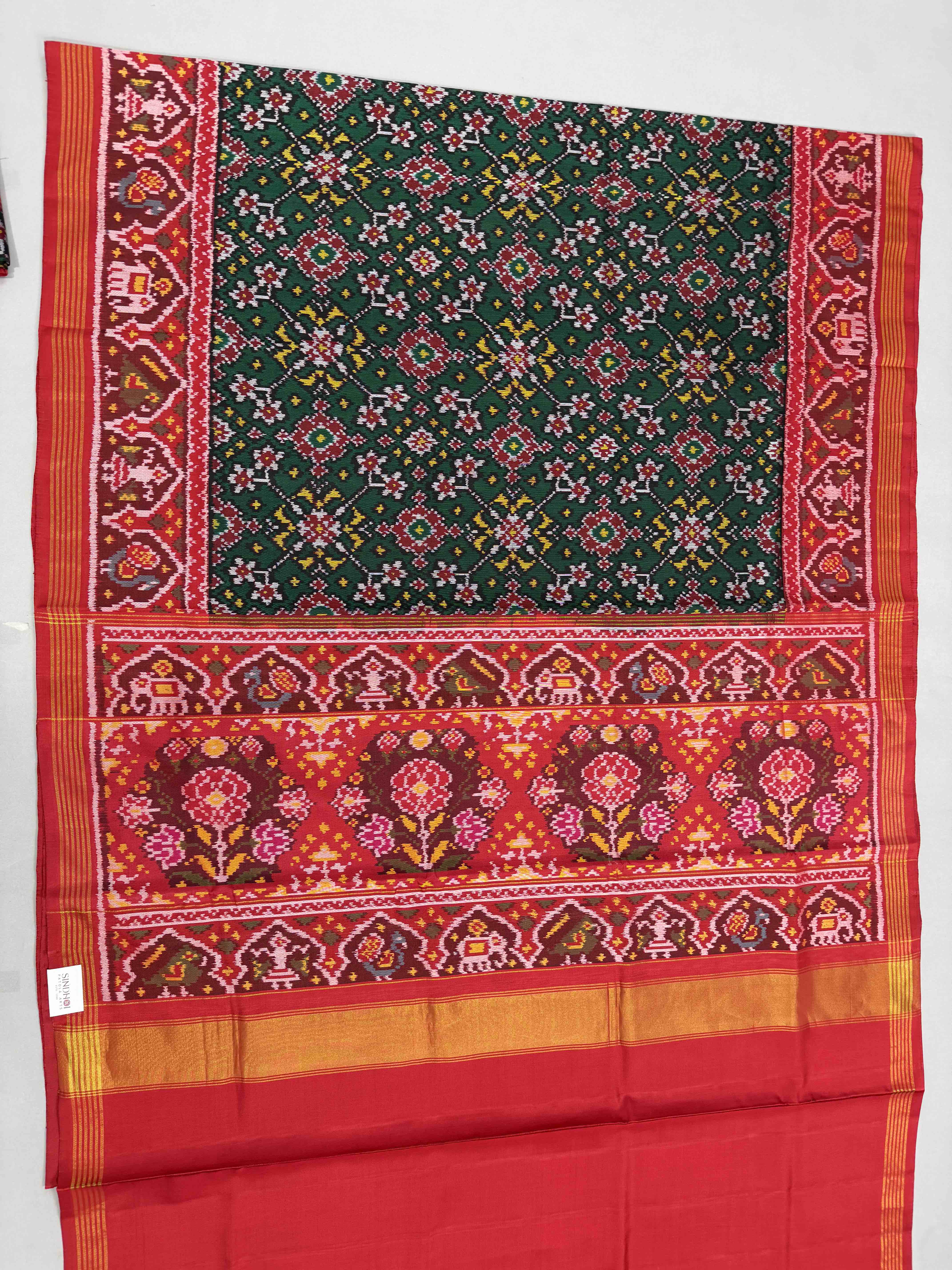 Red & Maroon navratan Patola Saree