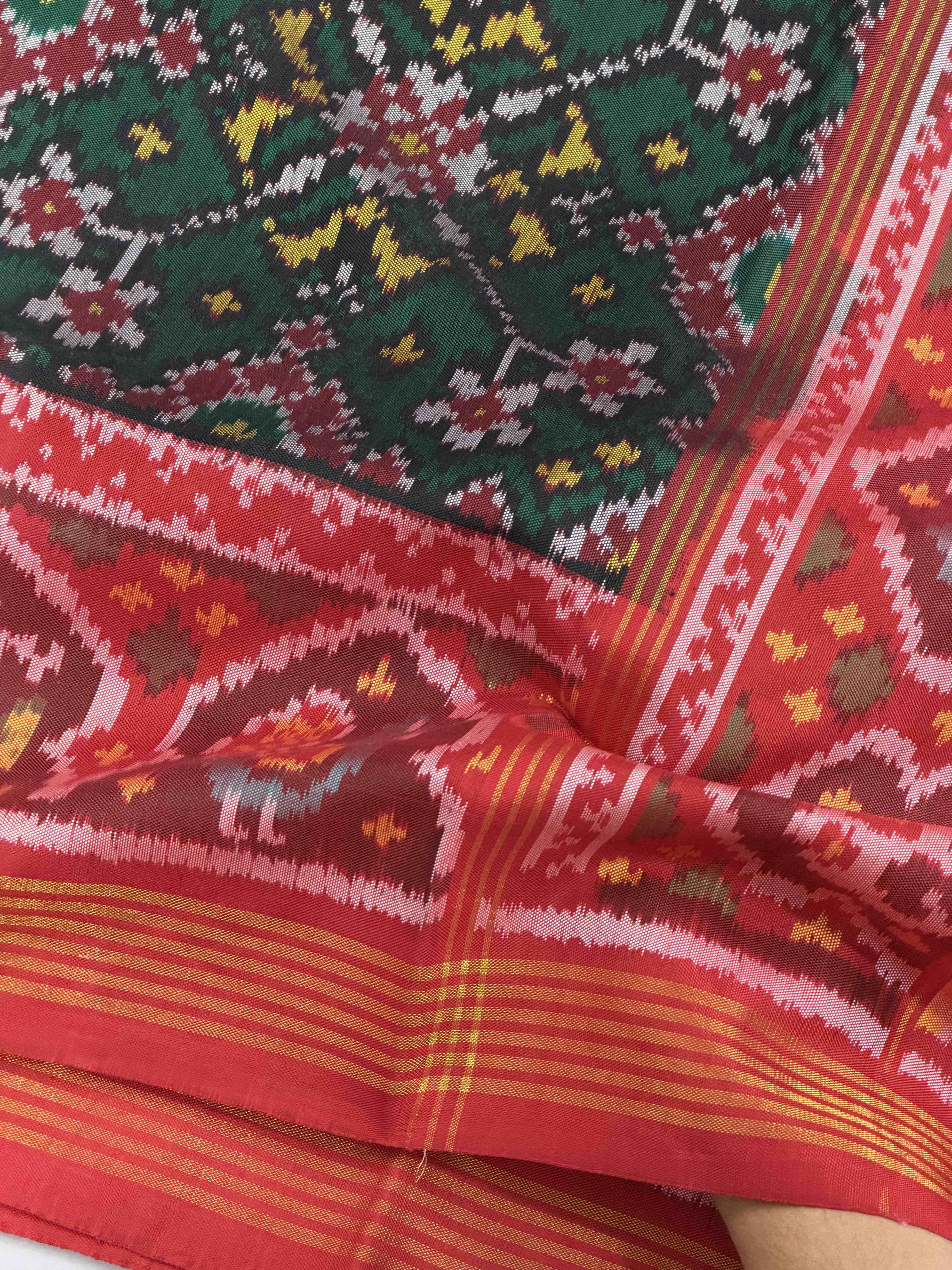 Red & Maroon navratan Patola Saree