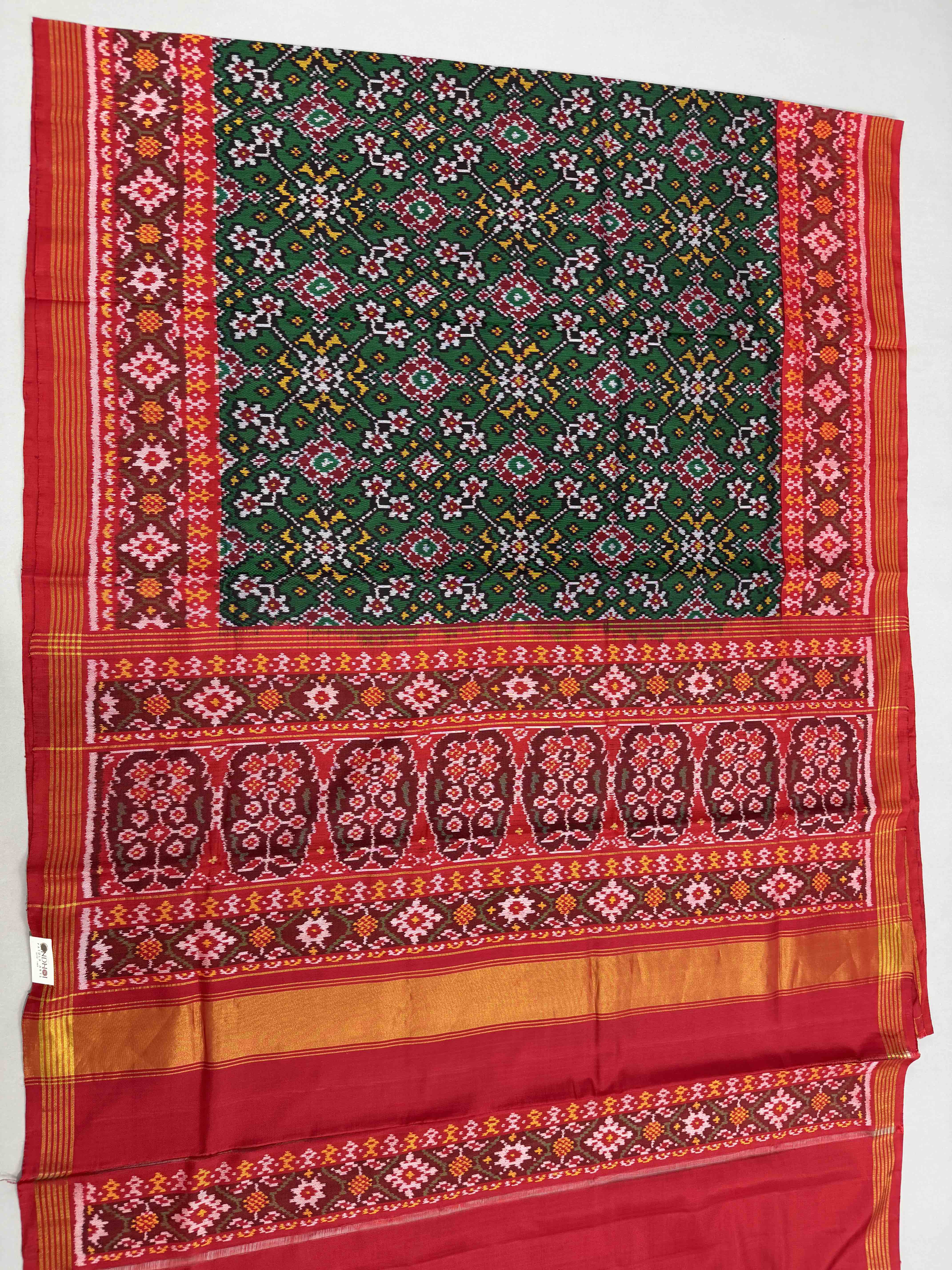 Red & Green Navaratan Patola Saree