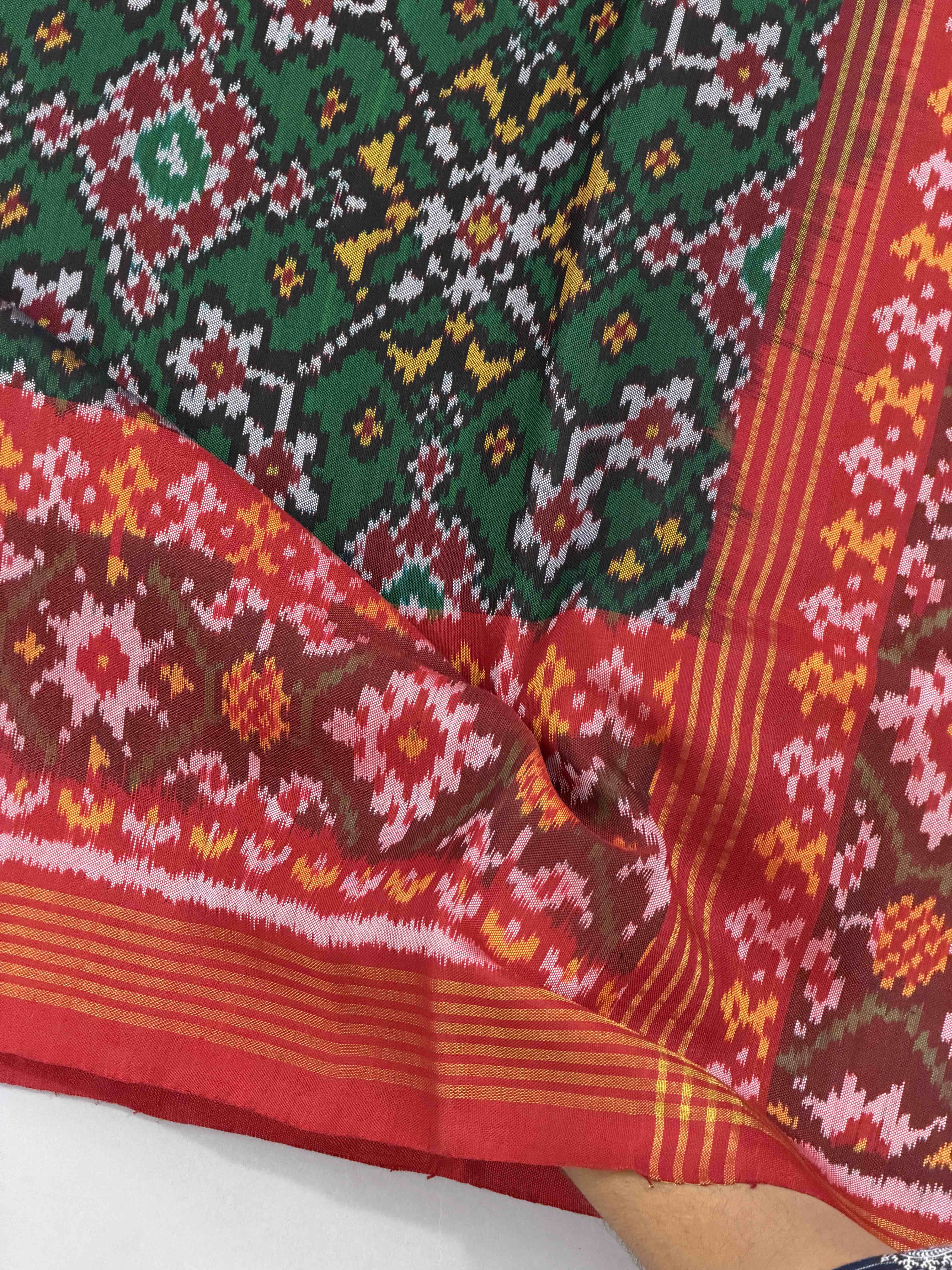 Red & Green Navaratan Patola Saree