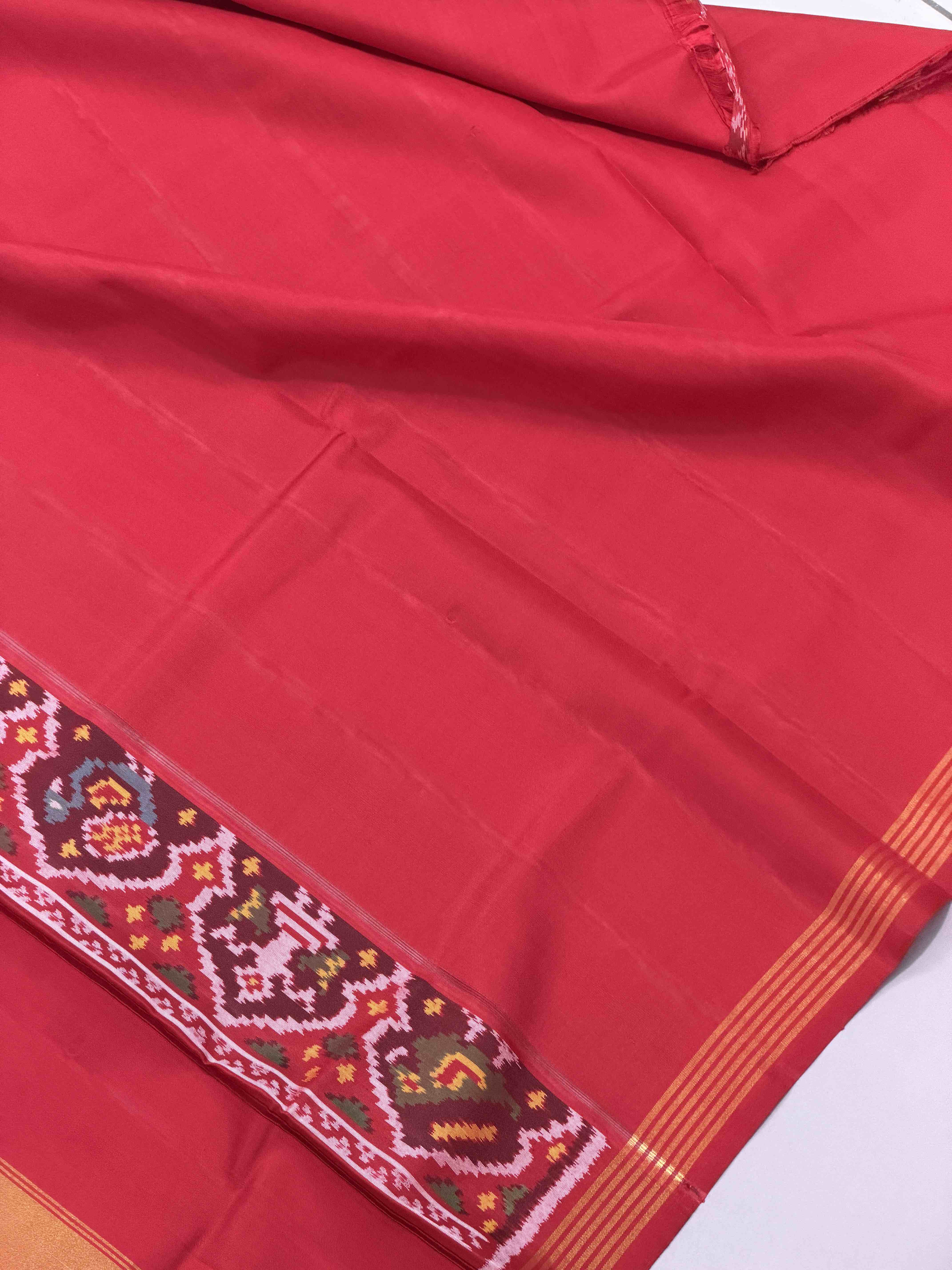 Red creeper design Single Ikat Patola Saree