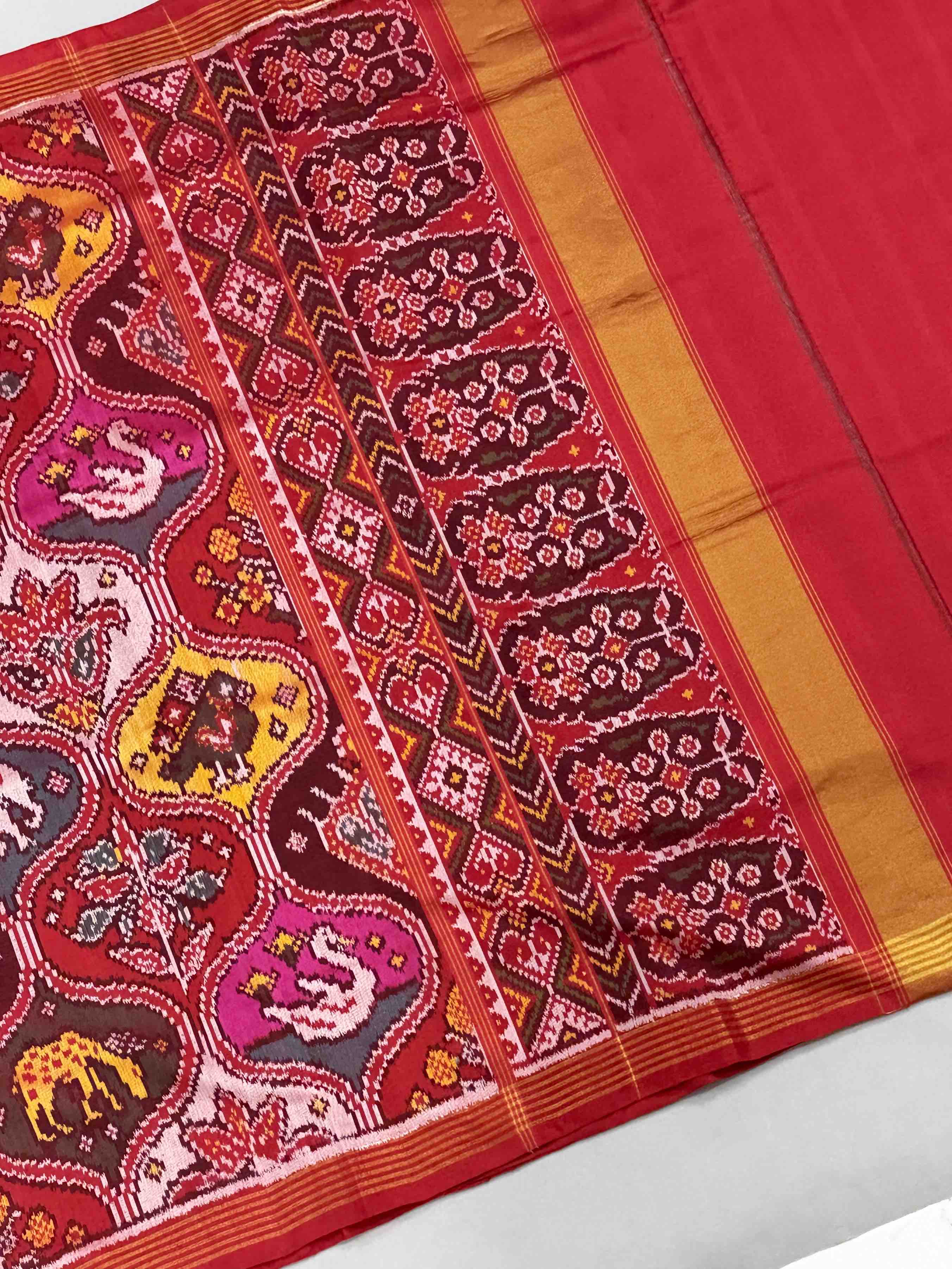 Maroon mukti figure Patola Saree