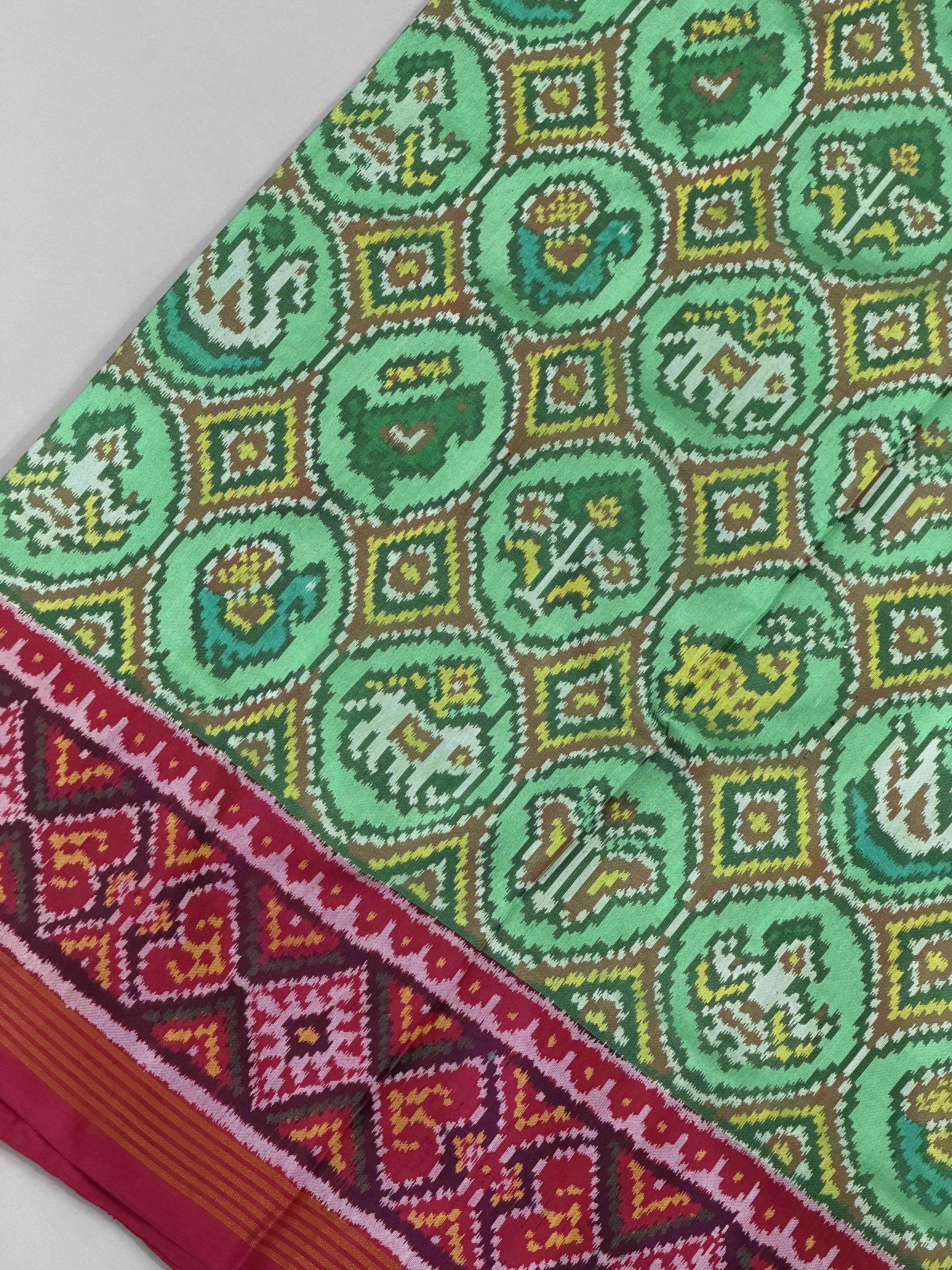 Pink & Pista narikunj Patola Saree