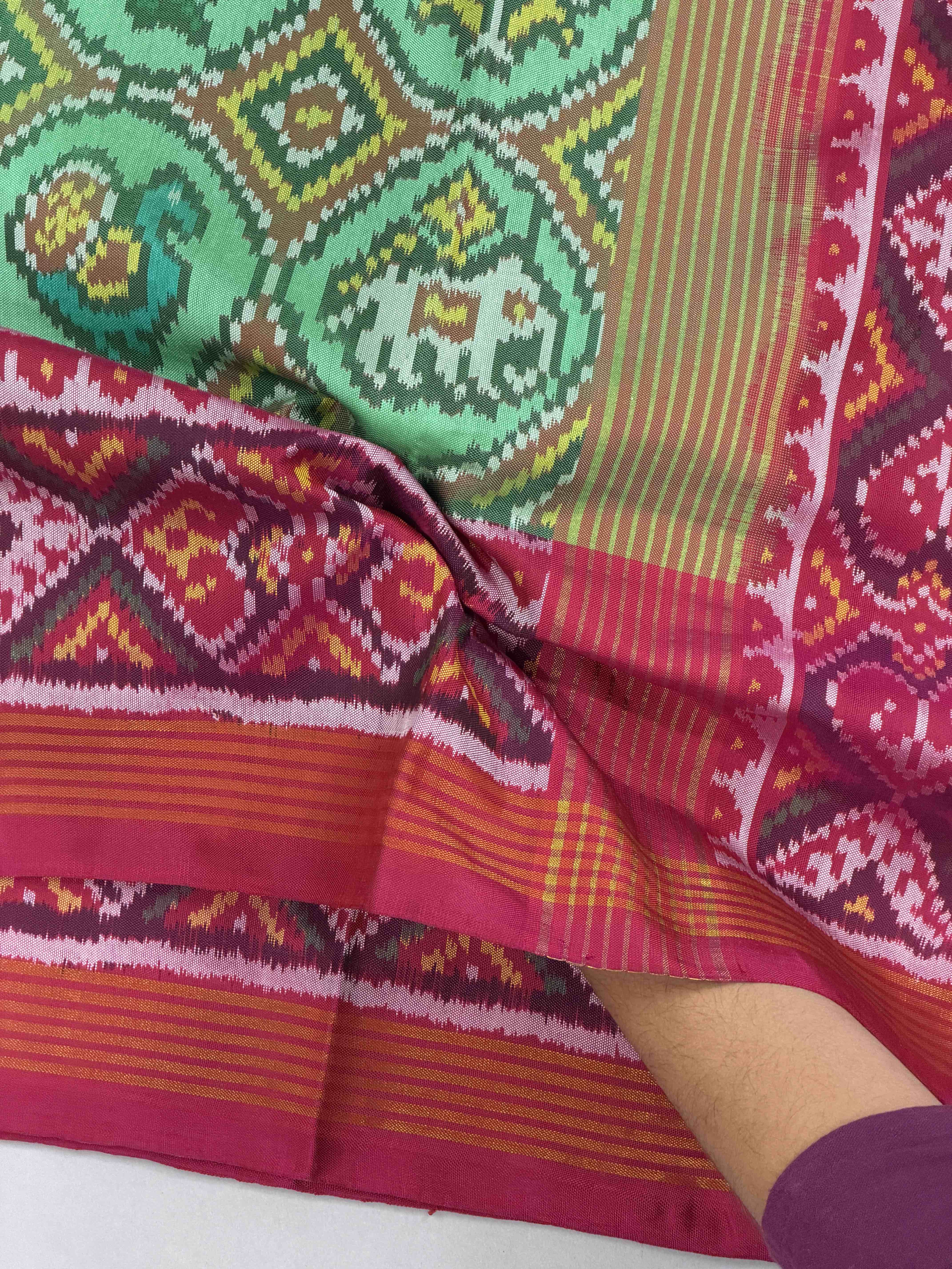 Pink & Pista narikunj Patola Saree