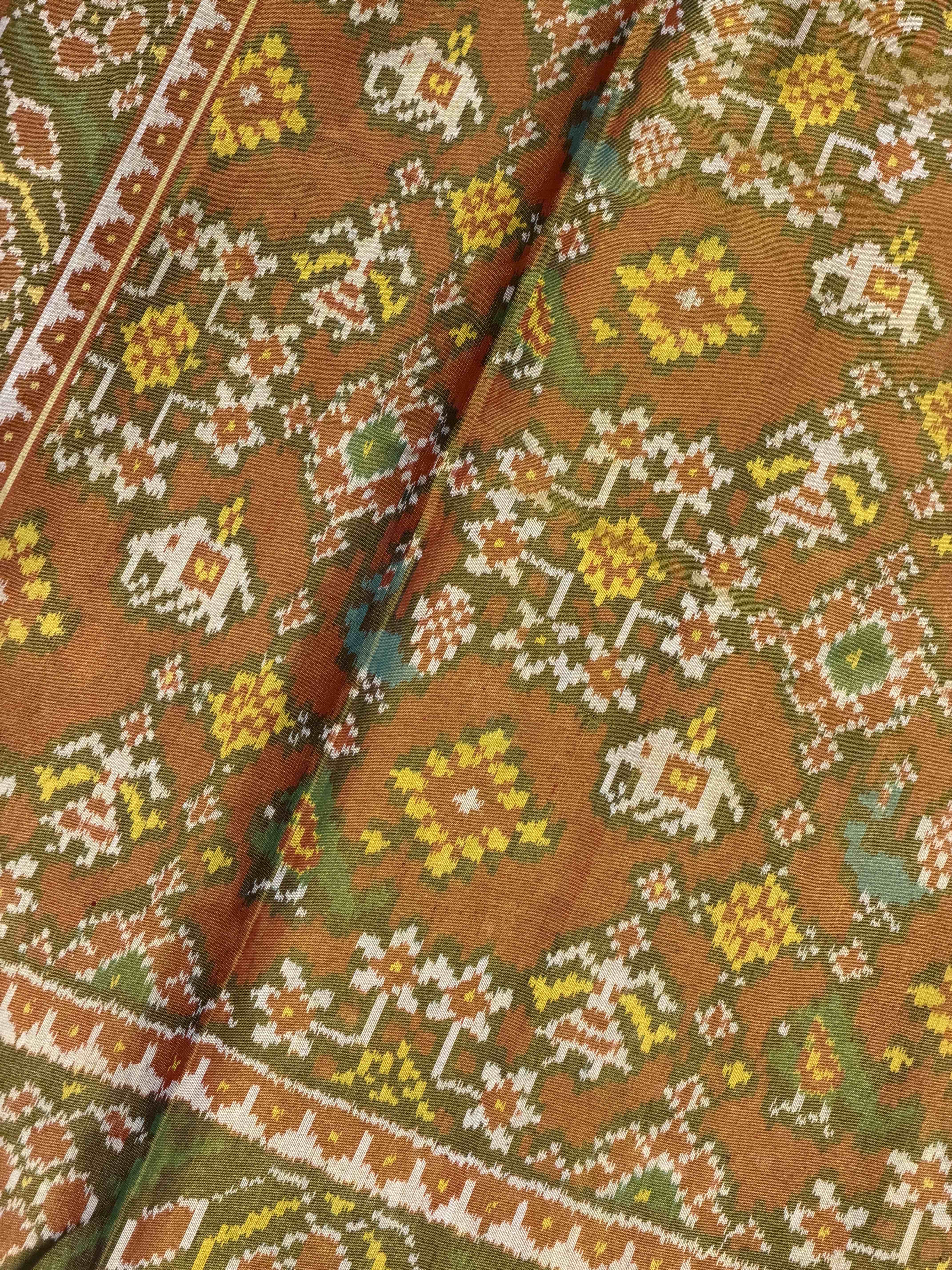 Maroon Golden Tissue Patola Saree