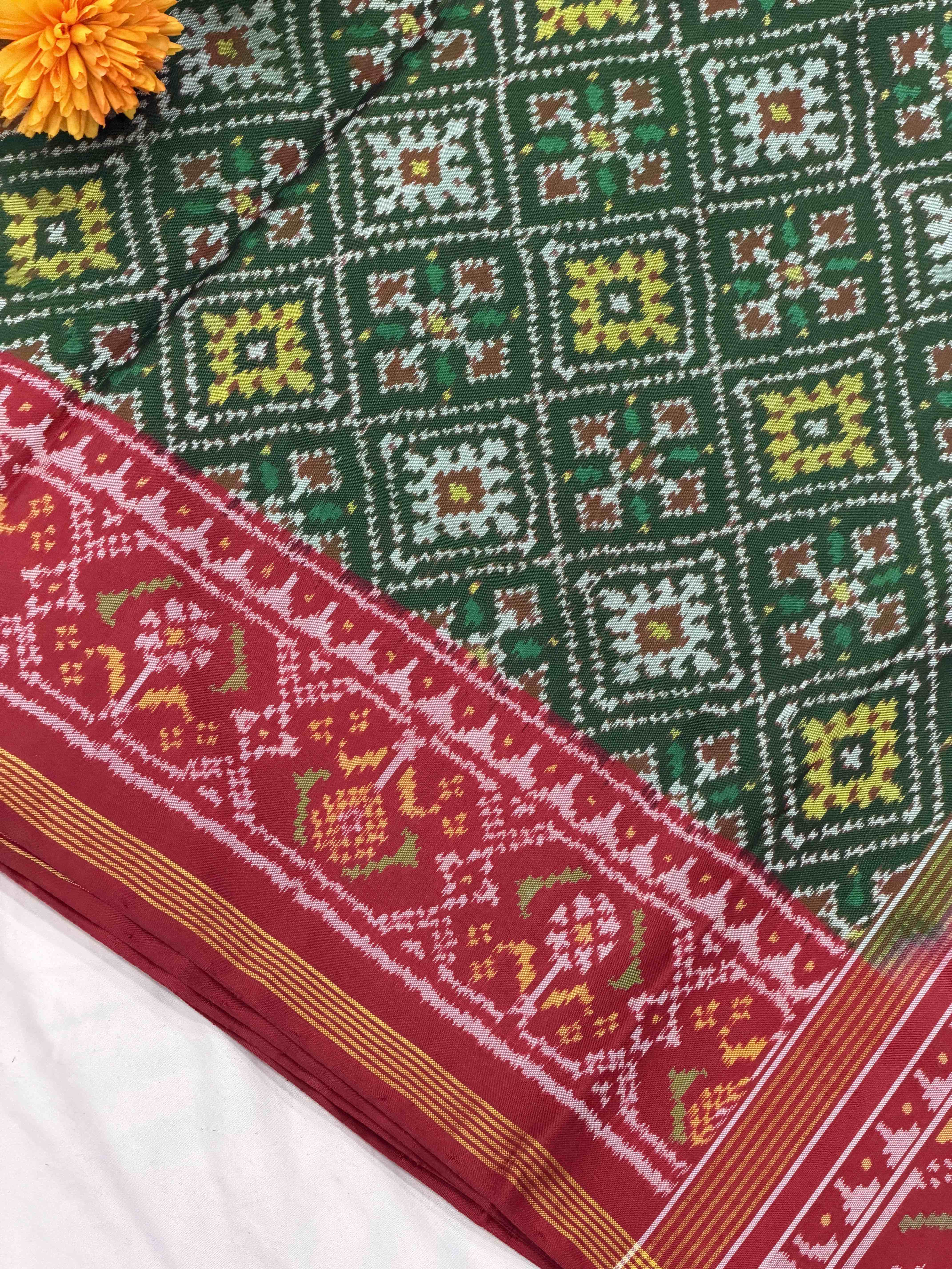 Red & Green Chandabhat Patola Saree