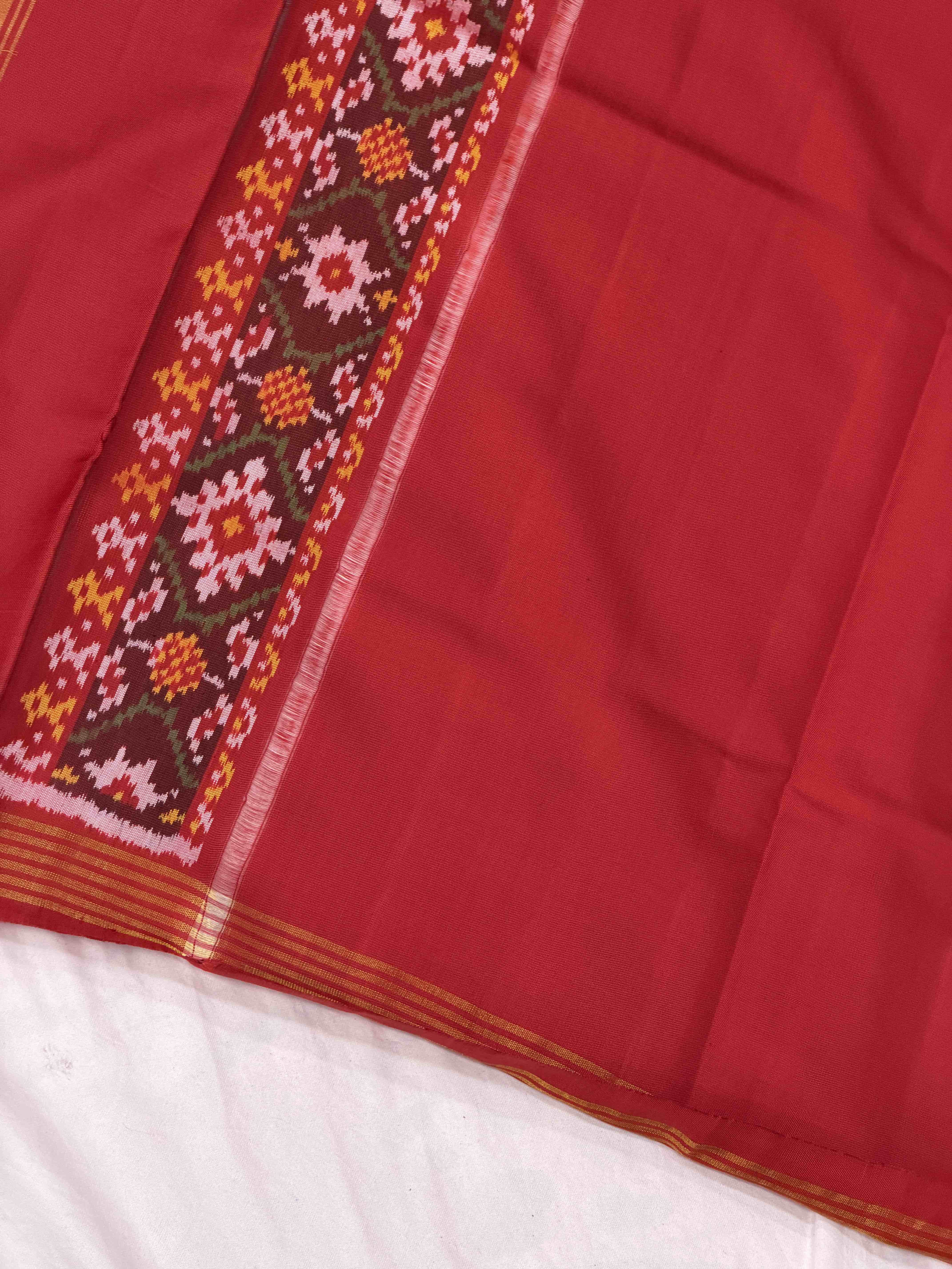 Red & Green Navaratan Patola Saree