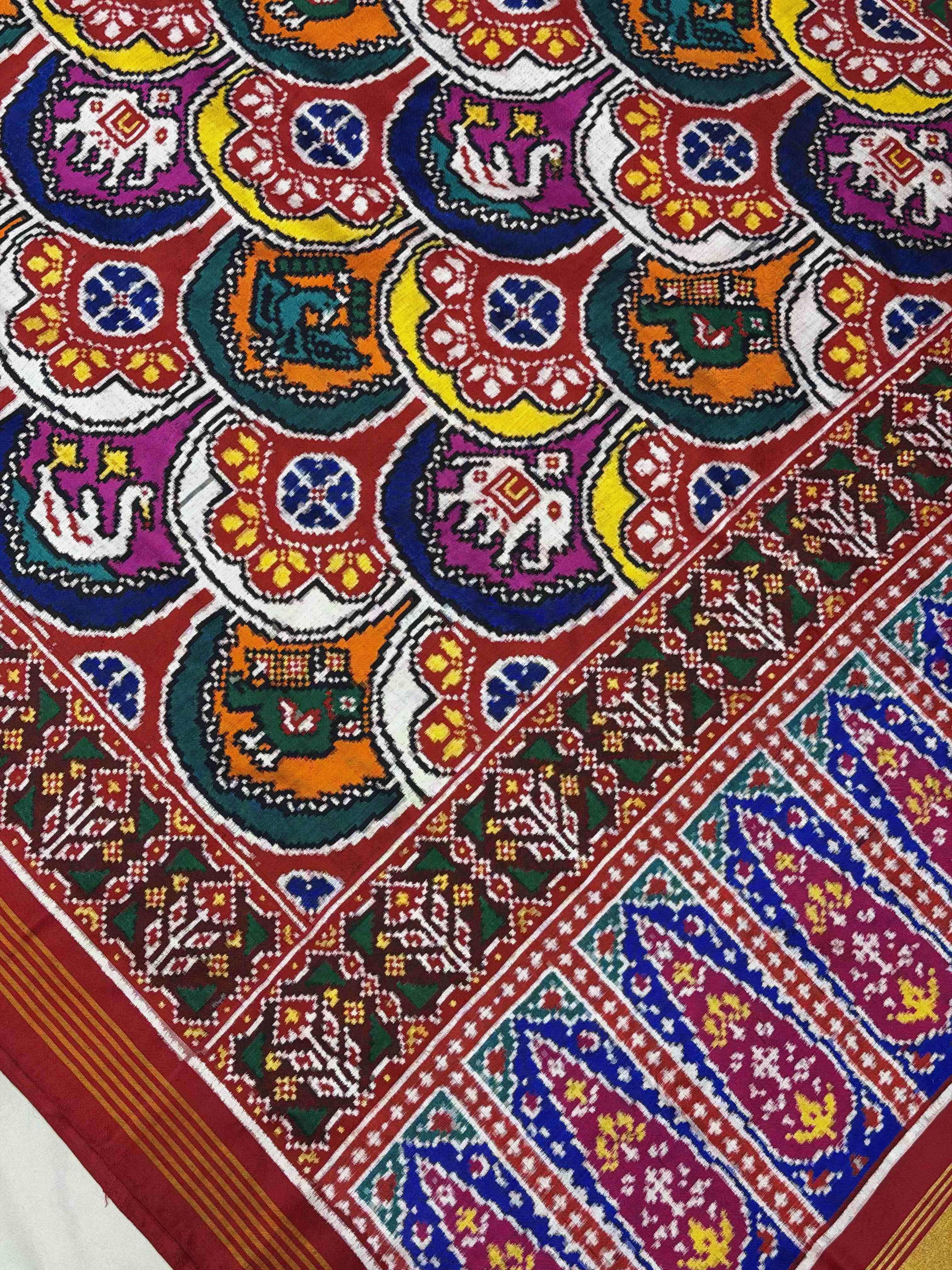 Red with multiple motifs Patan Patola Saree