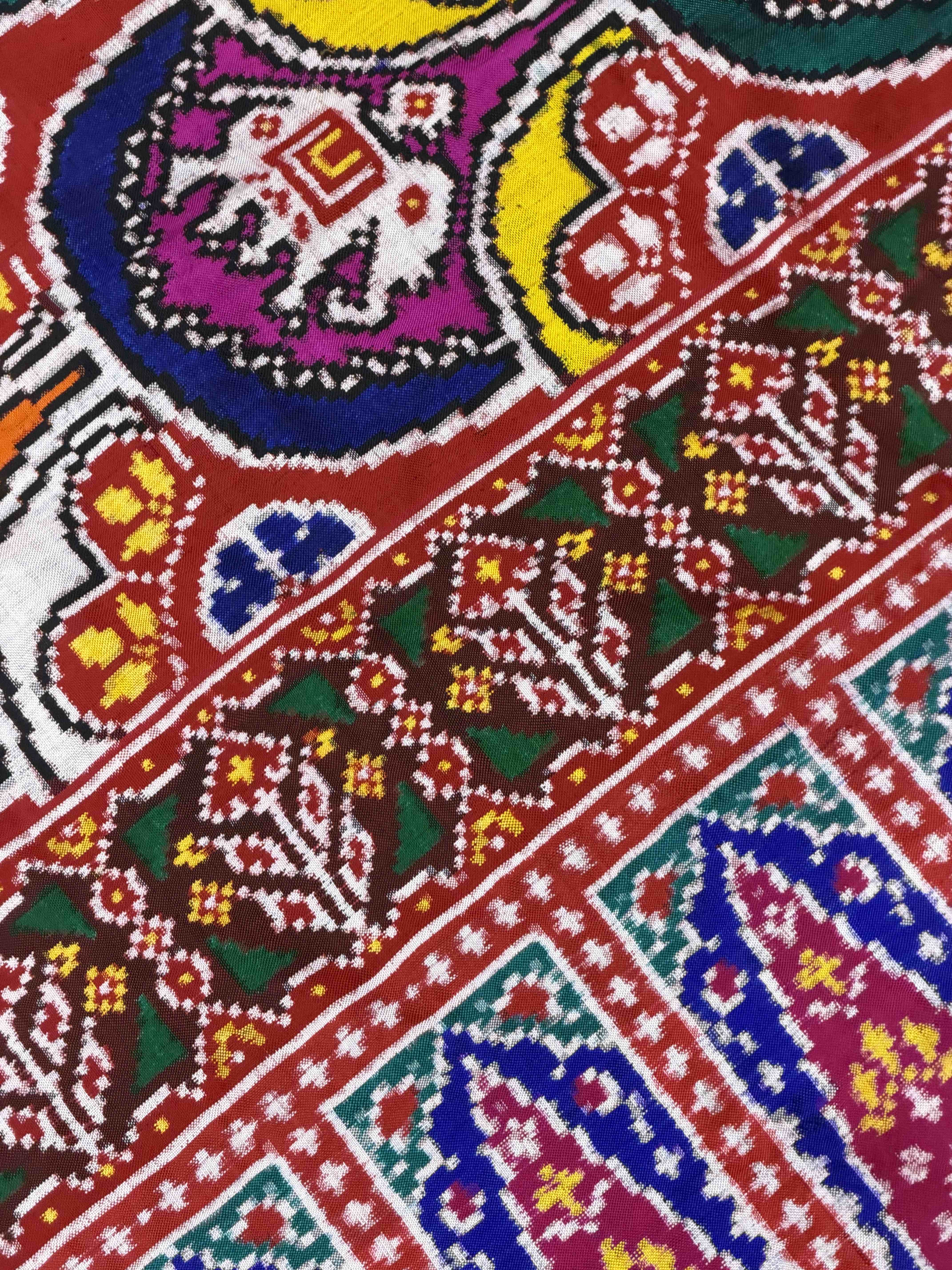 Red with multiple motifs Patan Patola Saree