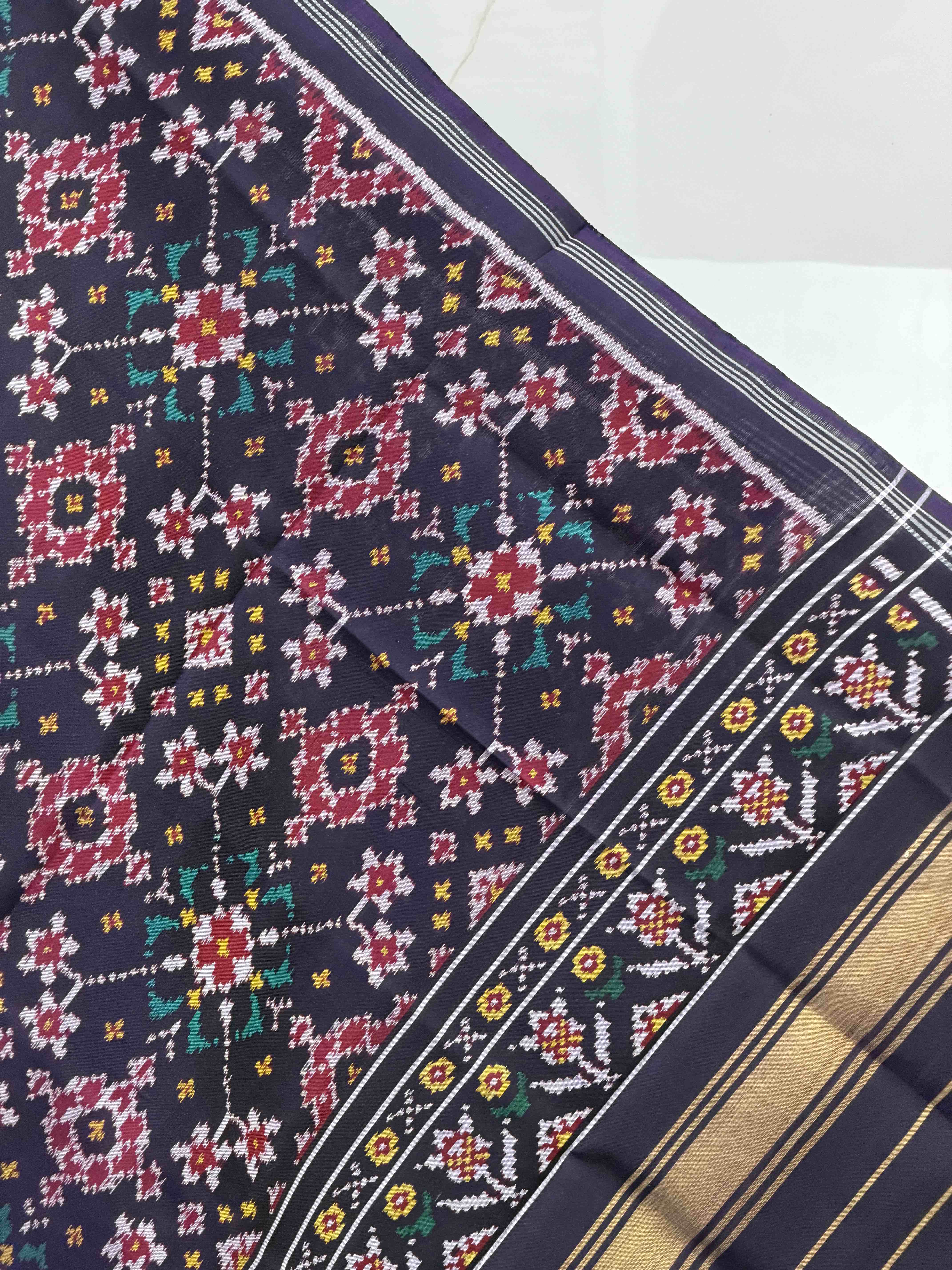 Deep Purple Navaratan Single Ikat Dupatta