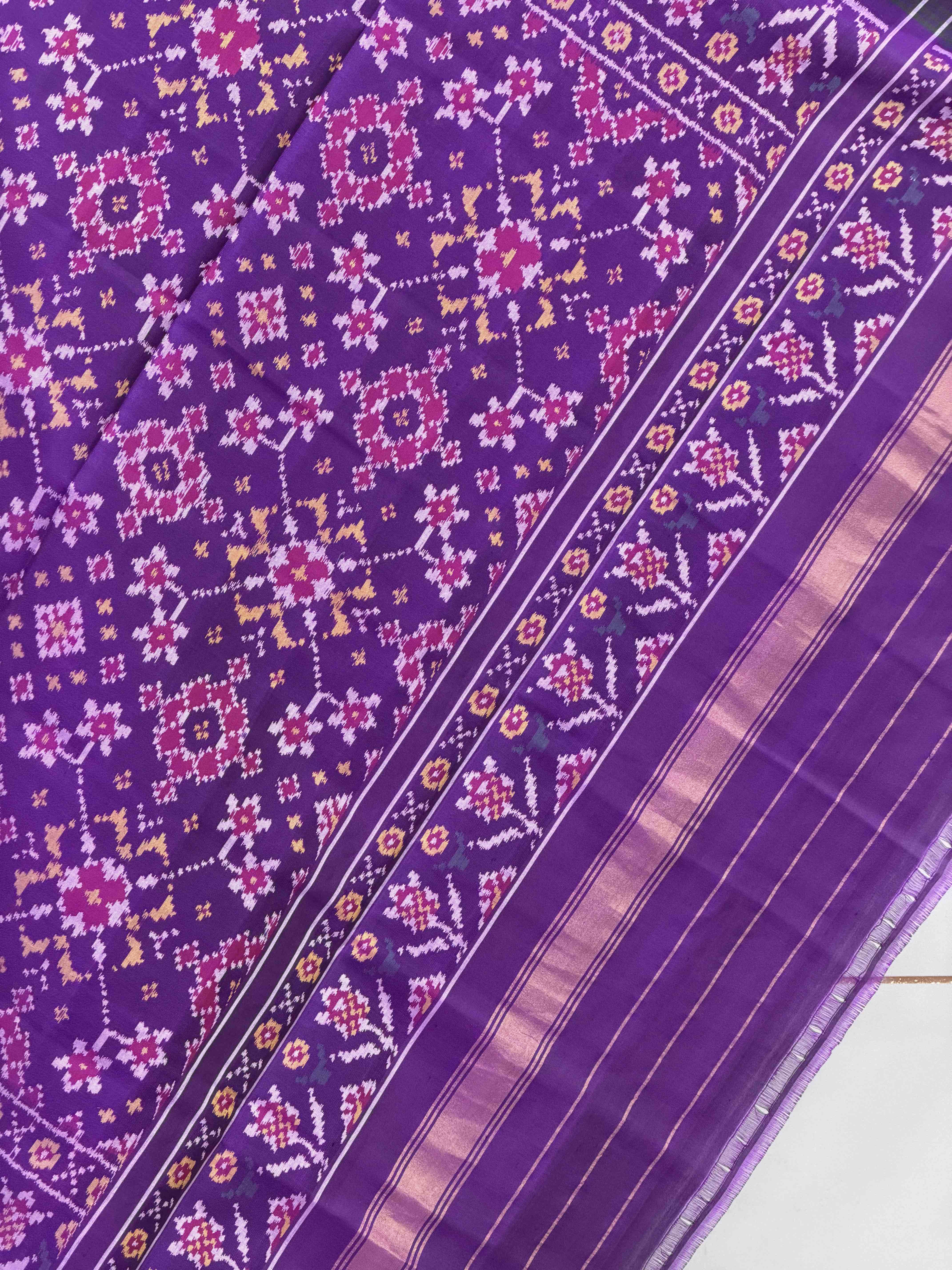Purple Navaratan Single ikat Dupatta