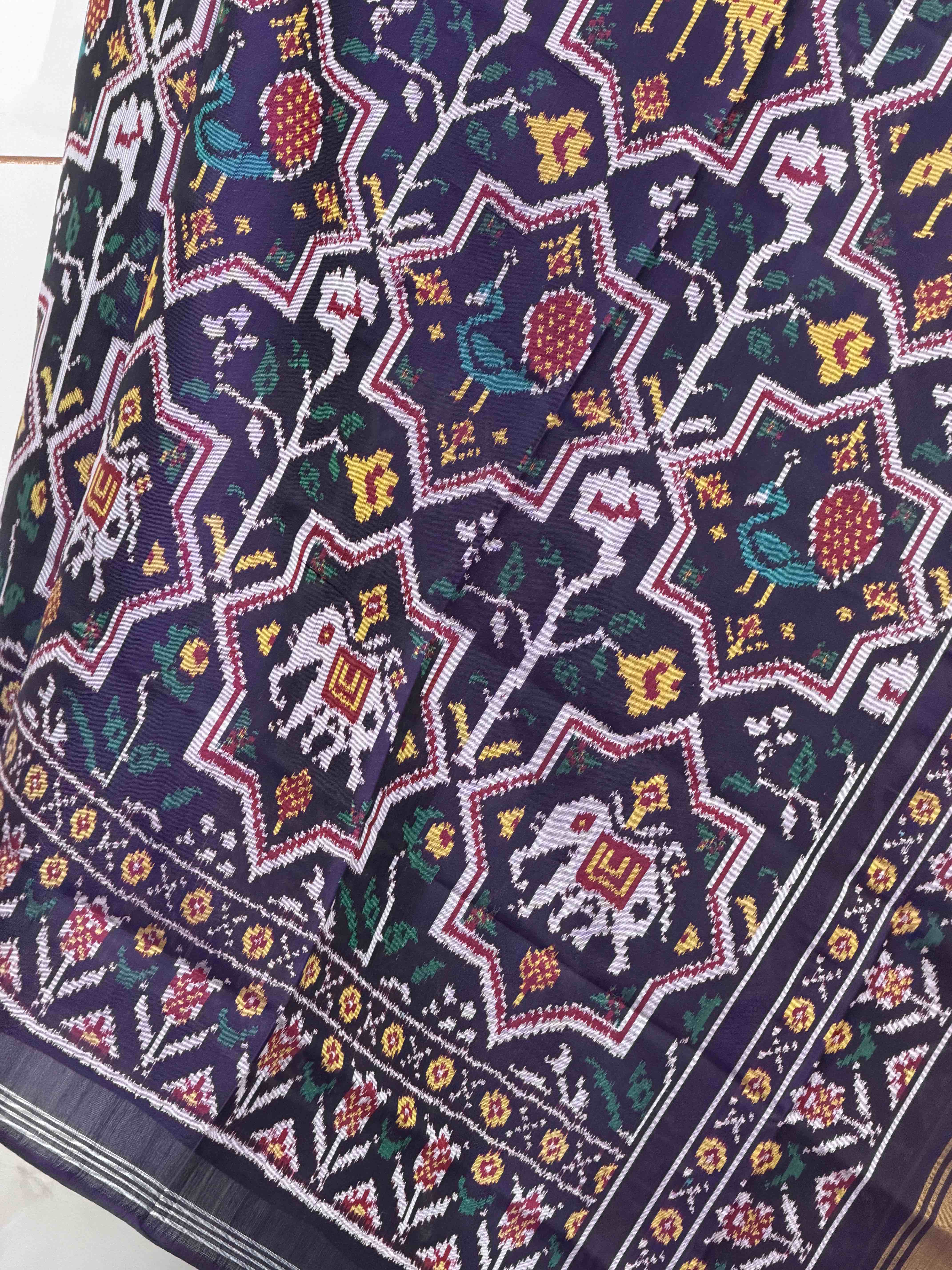 Deep purple Big Star Figure single Ikat Dupatta