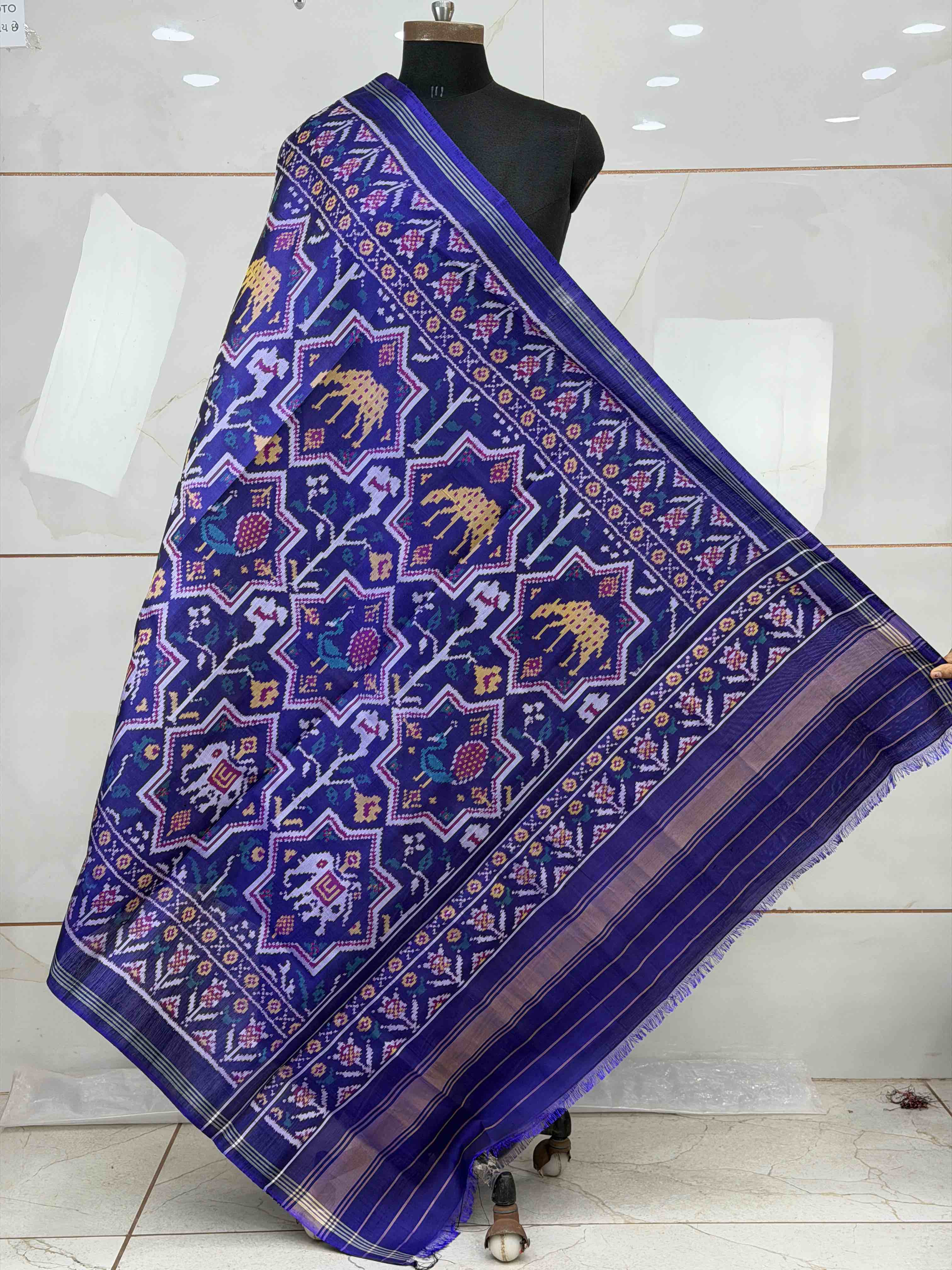 Blue star design figure Patola dupattas