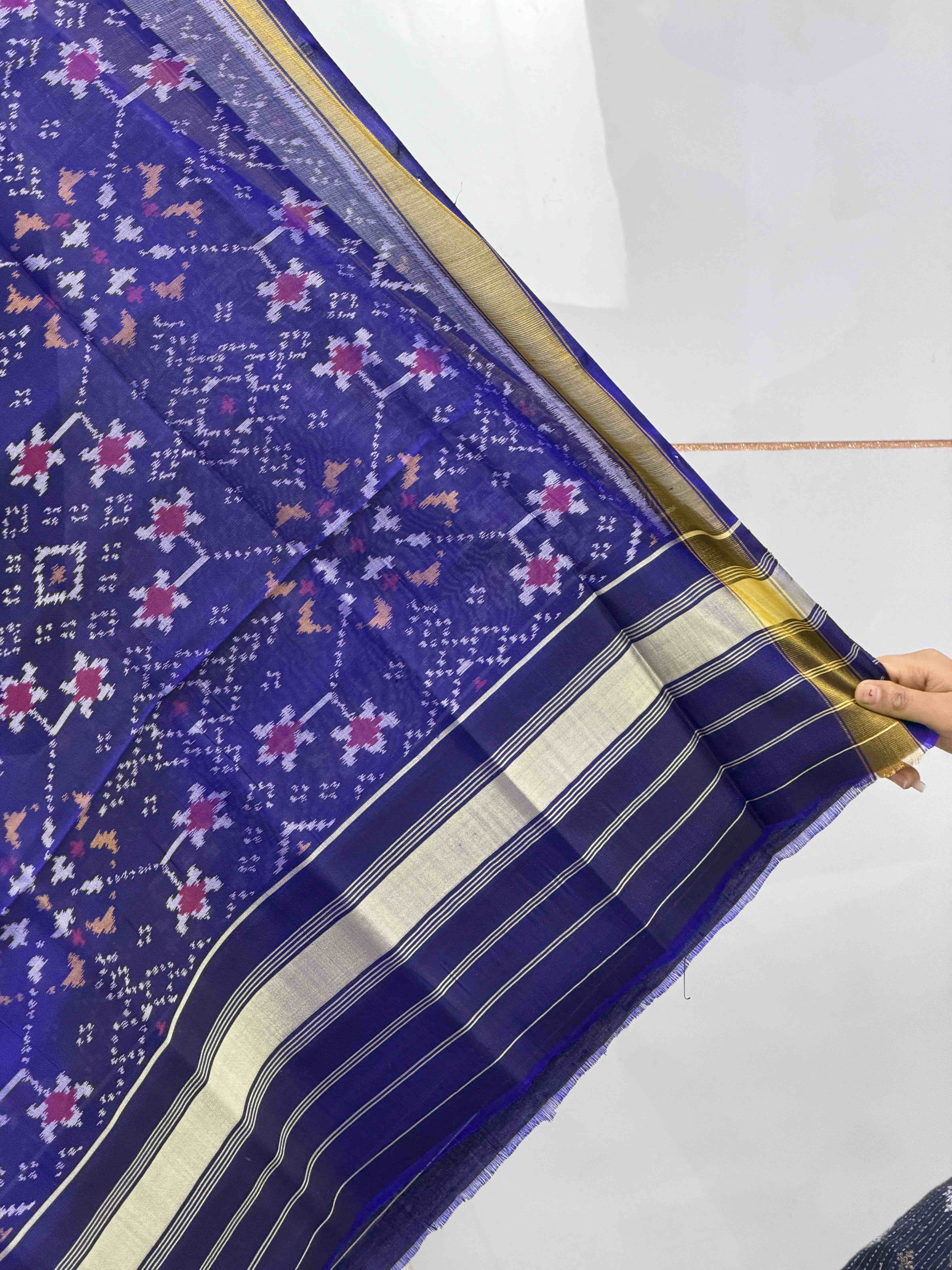 small dupatta in navaratan design blue shade