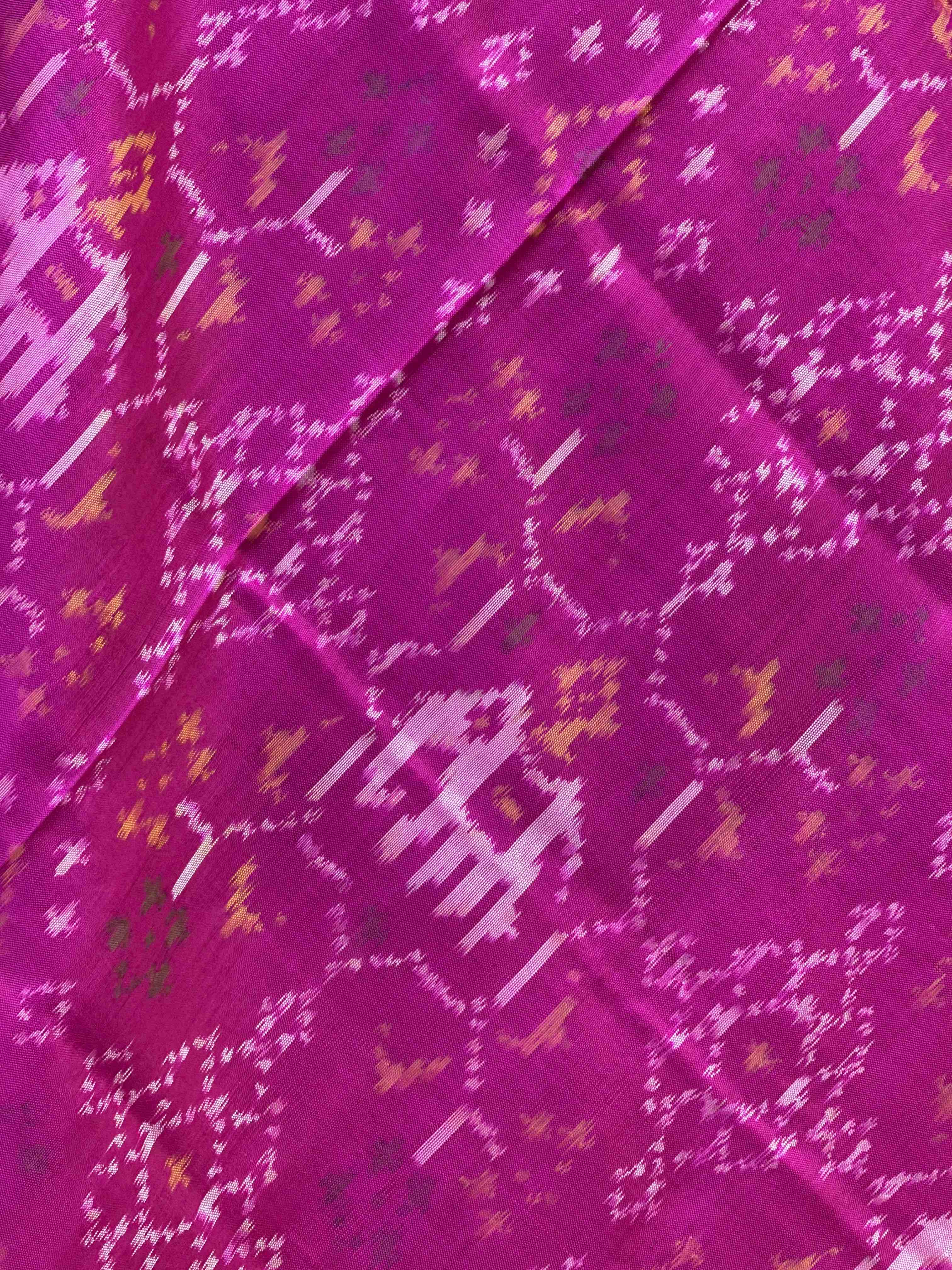 Fusion Design Pink small dupatta in single ikat woven