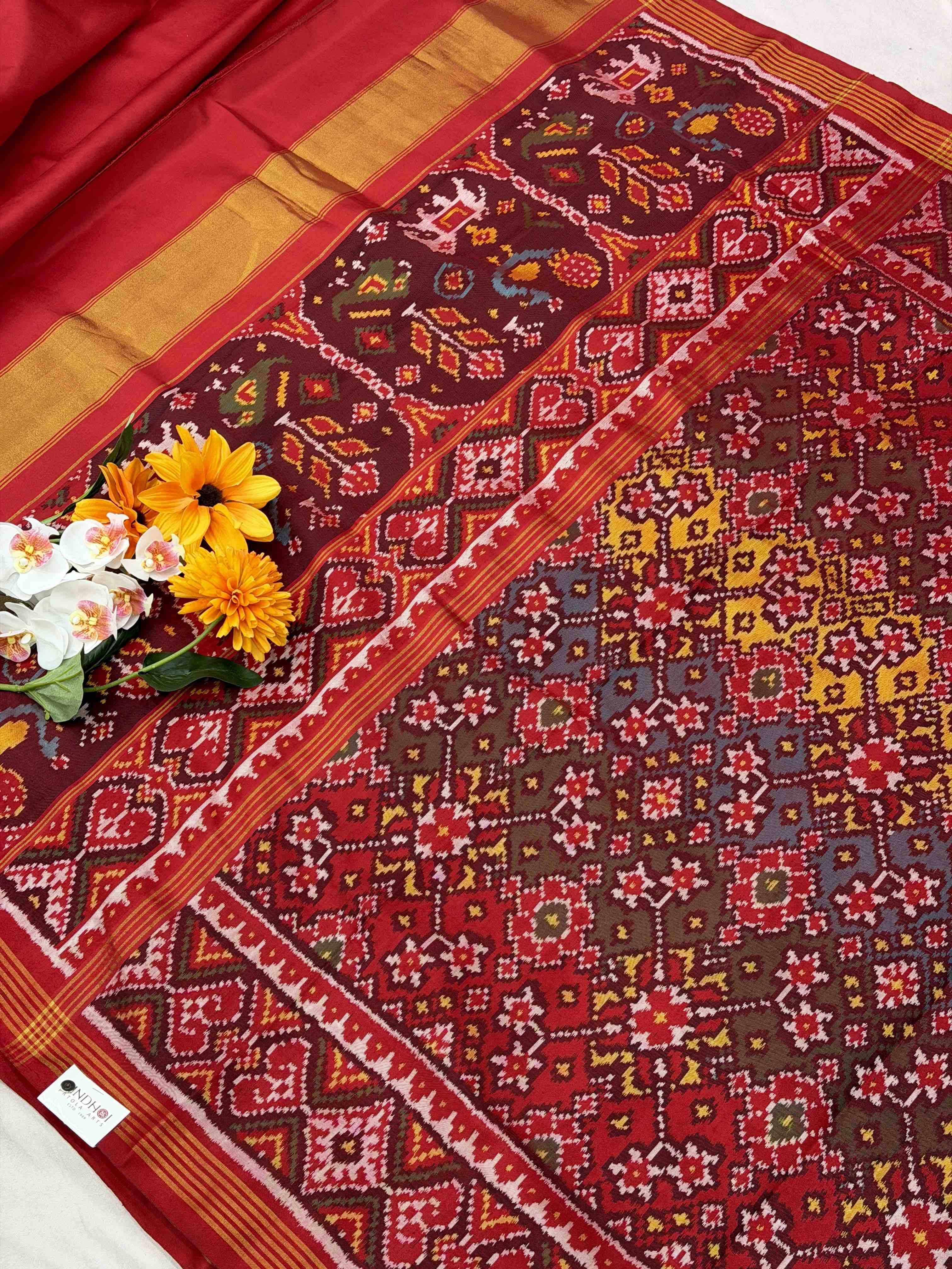 Red & Multi colour Navaratn Patola saree
