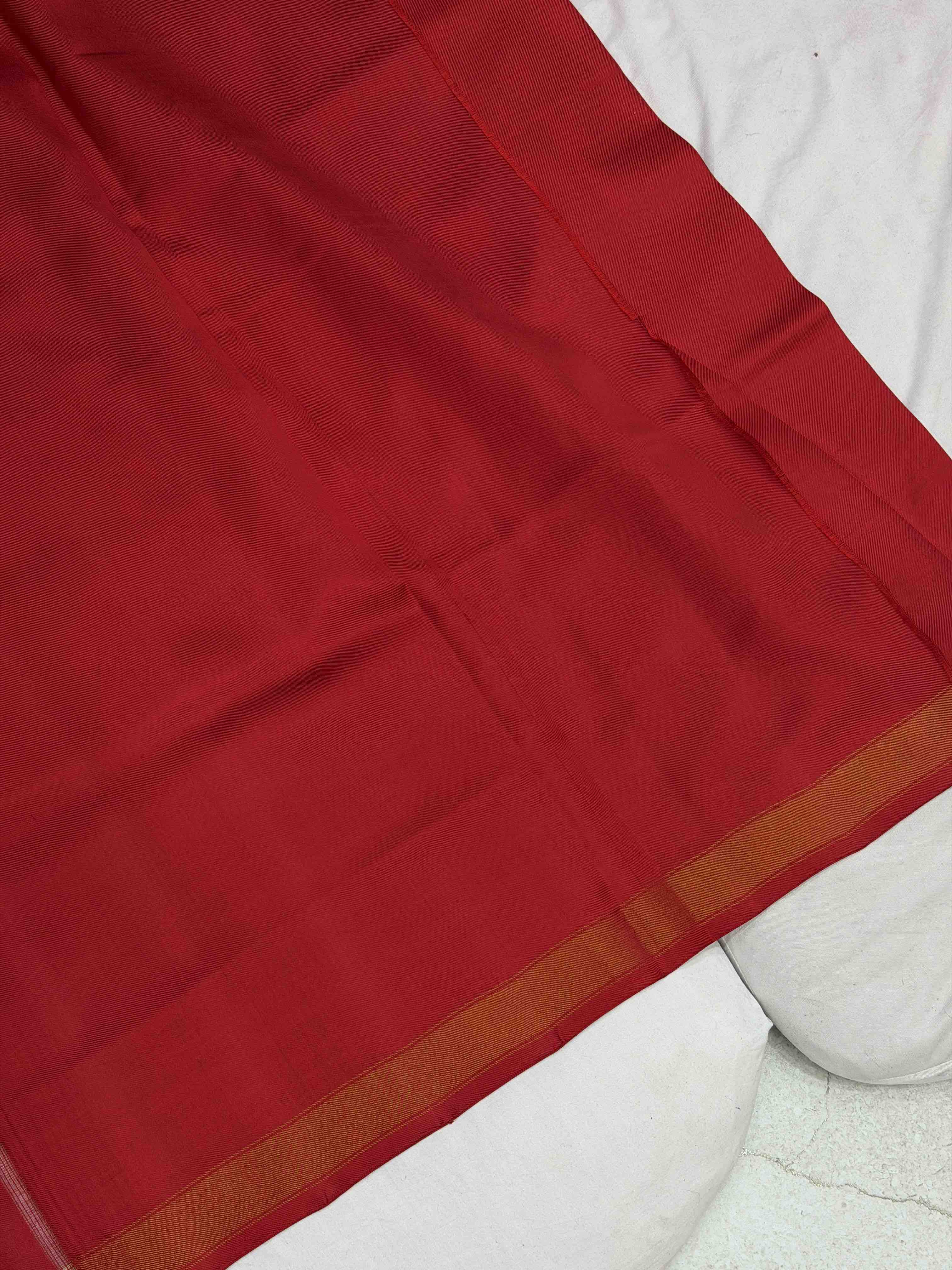 Red & Golden Yellow creeper design twill Patola Saree