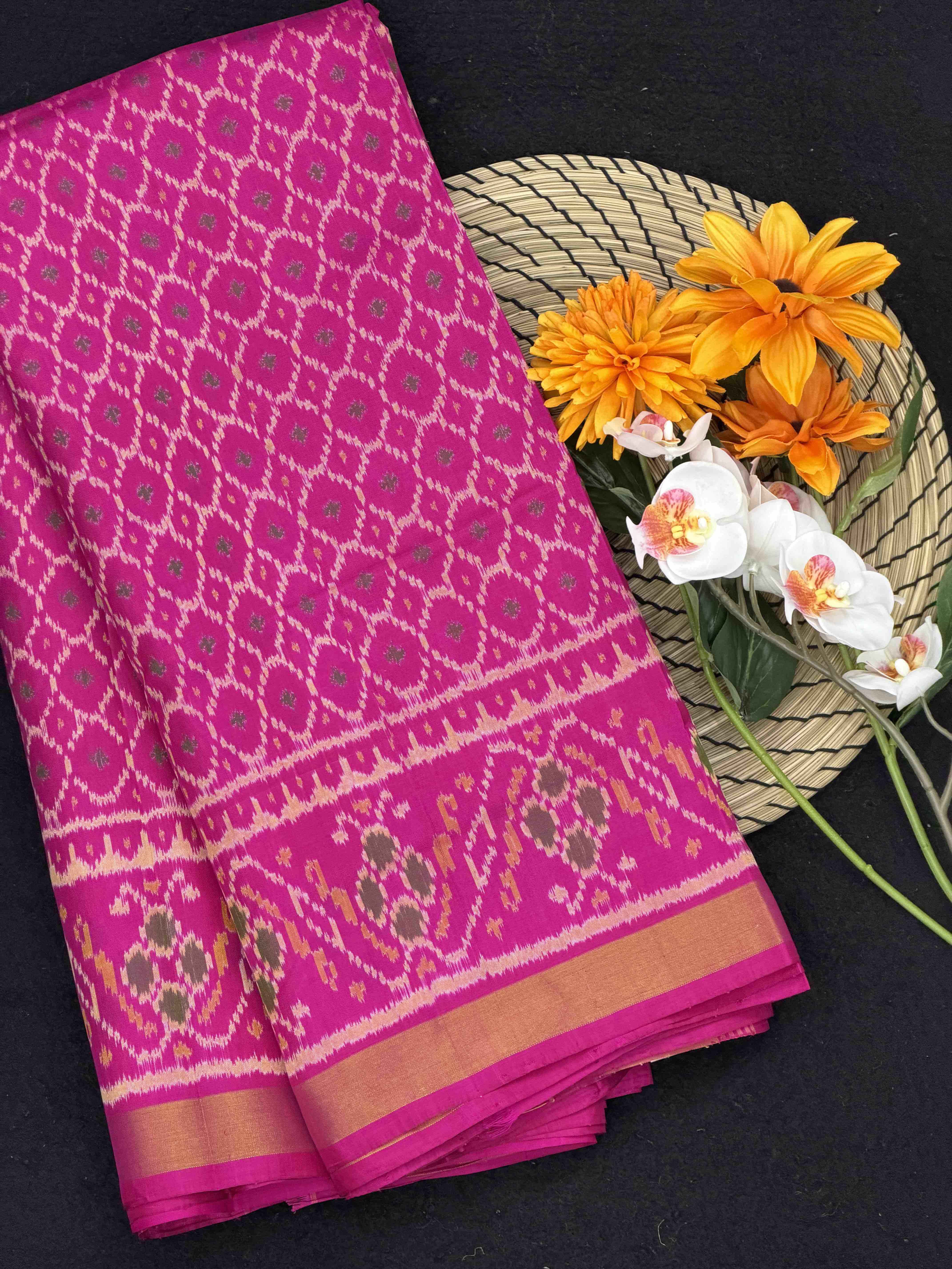 Pink Daliyabhat Rajkoti Patola Saree