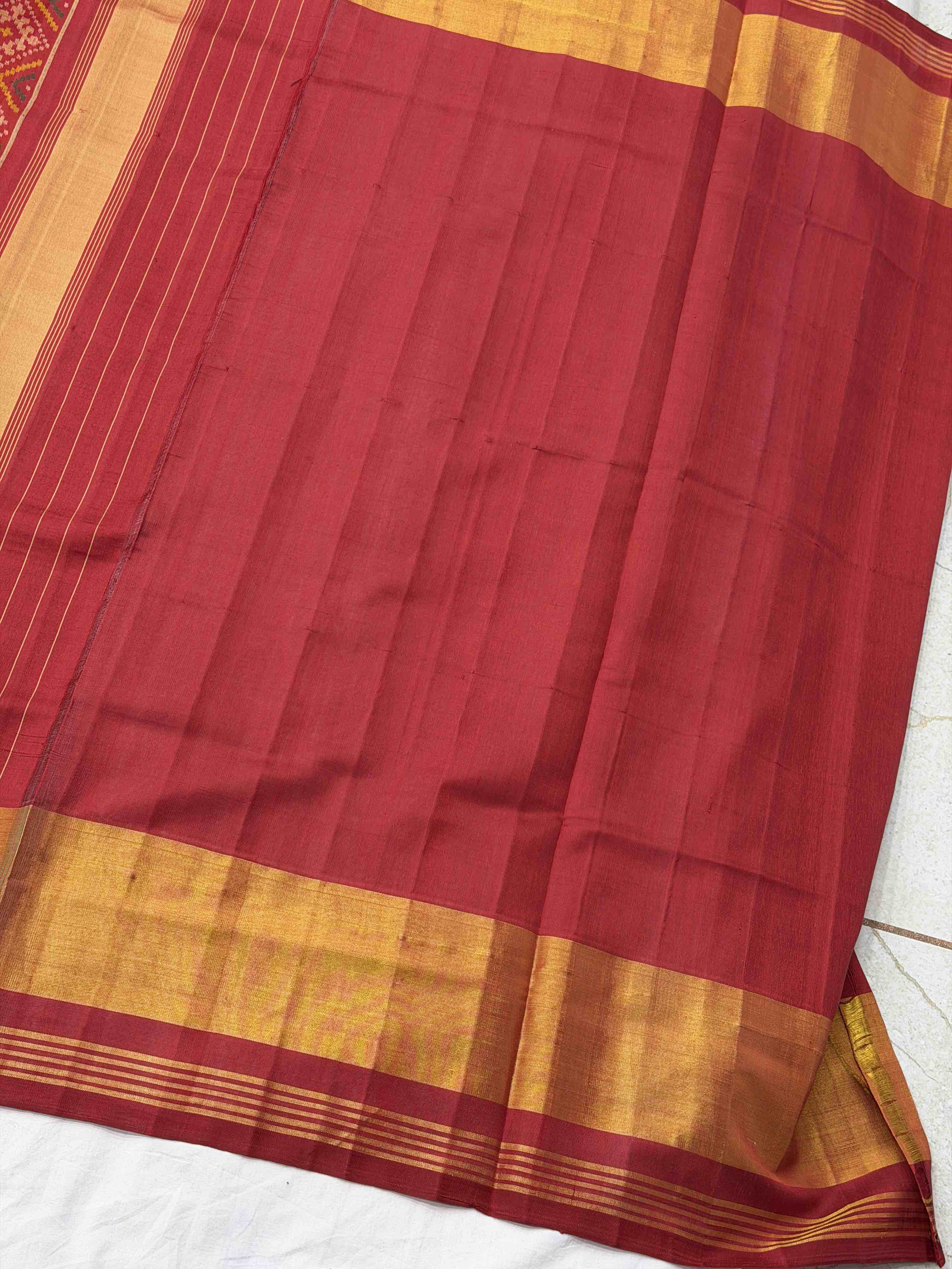 Red & Brick red Daliyabhat Rajkoti Patola Saree