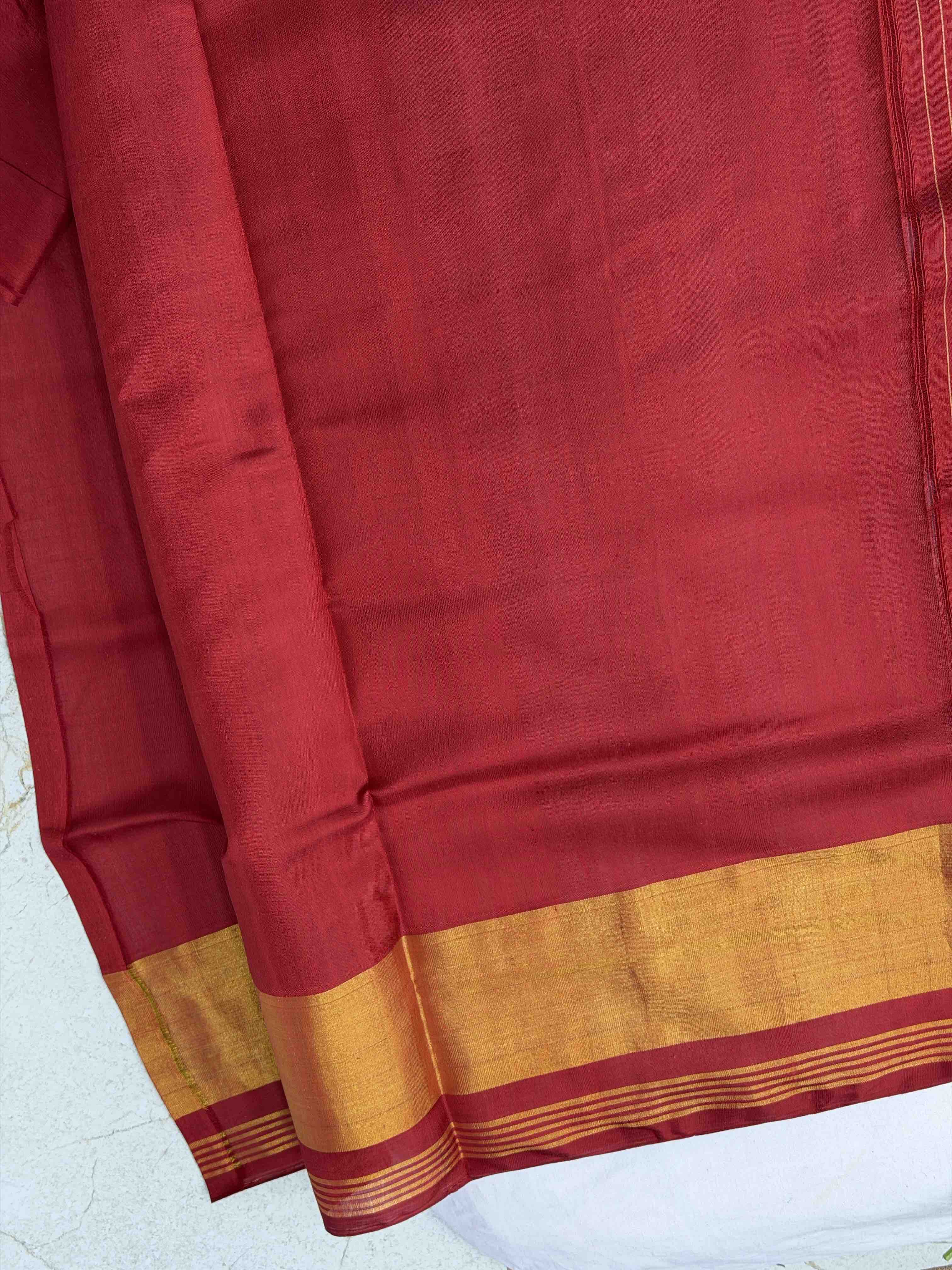 Brick Red Panchanda tissue border rajkot Patola Saree