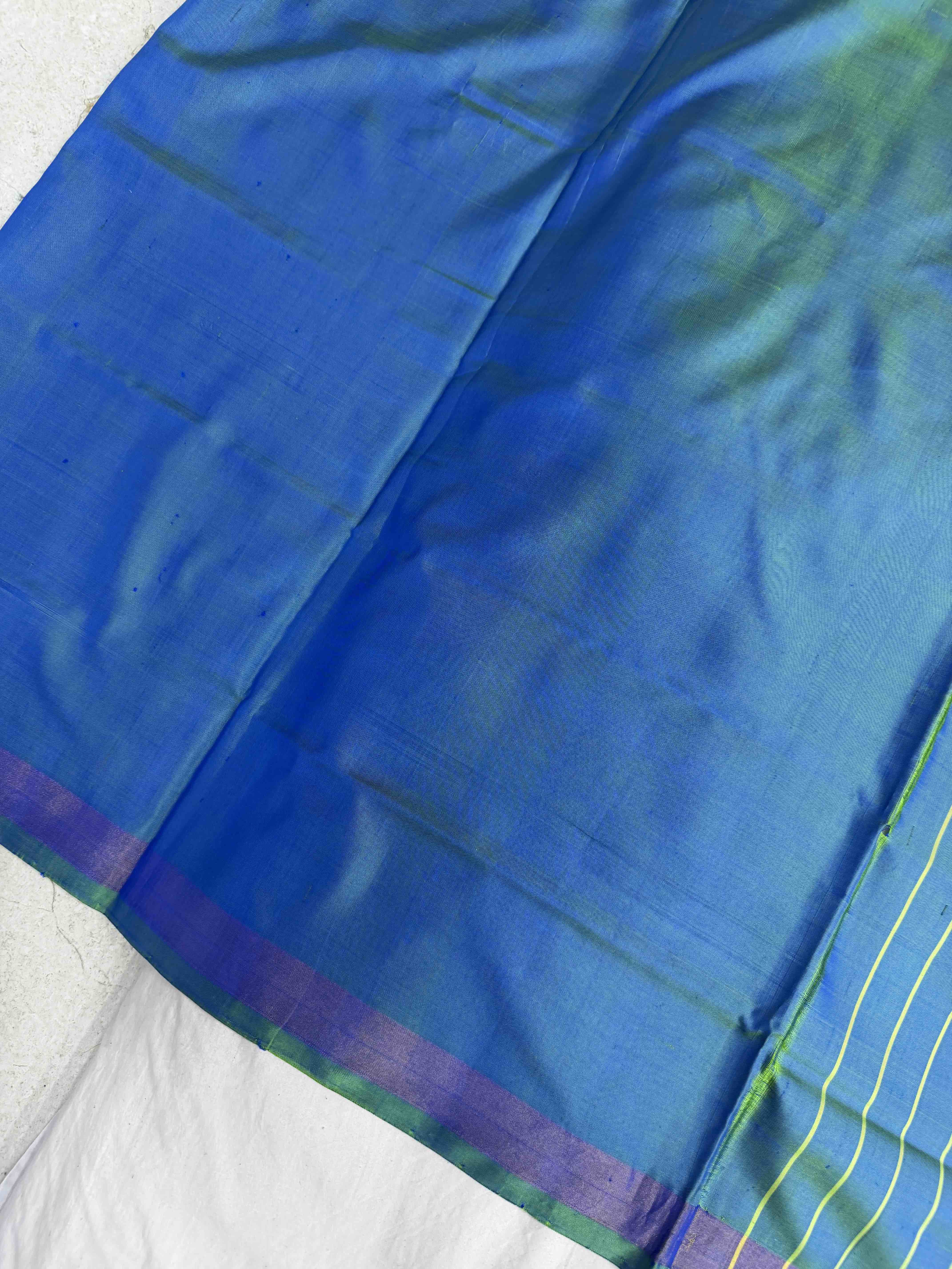 Light green & Blue shaded Narikunjar Patola Saree