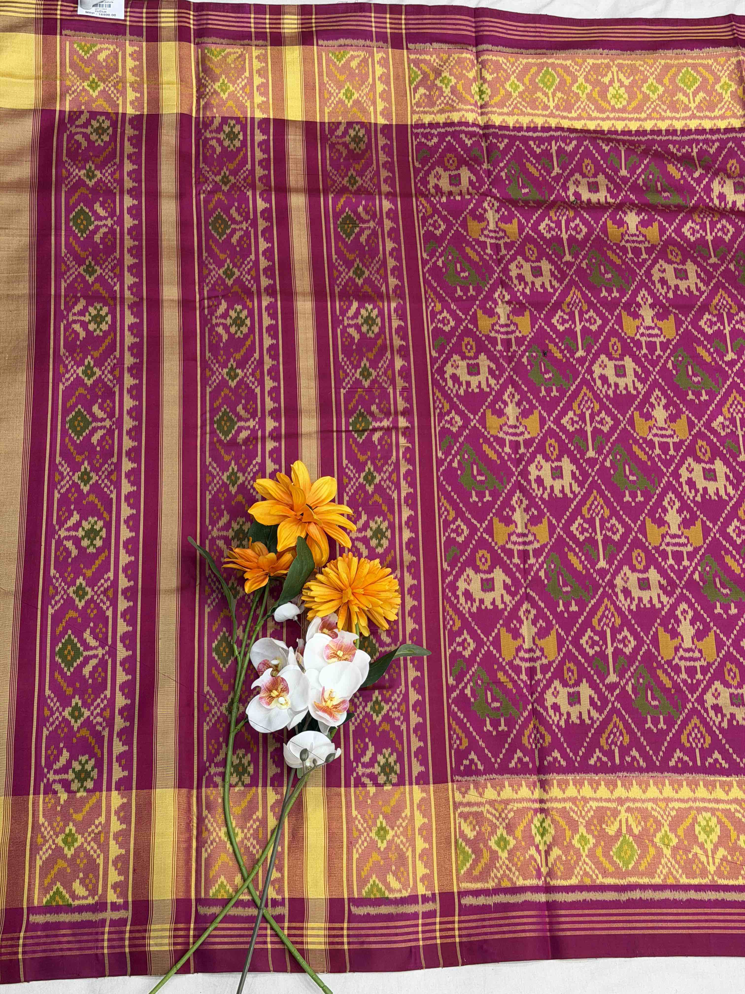 Shayam Gulabi Narikunj Rajkoti Patola
