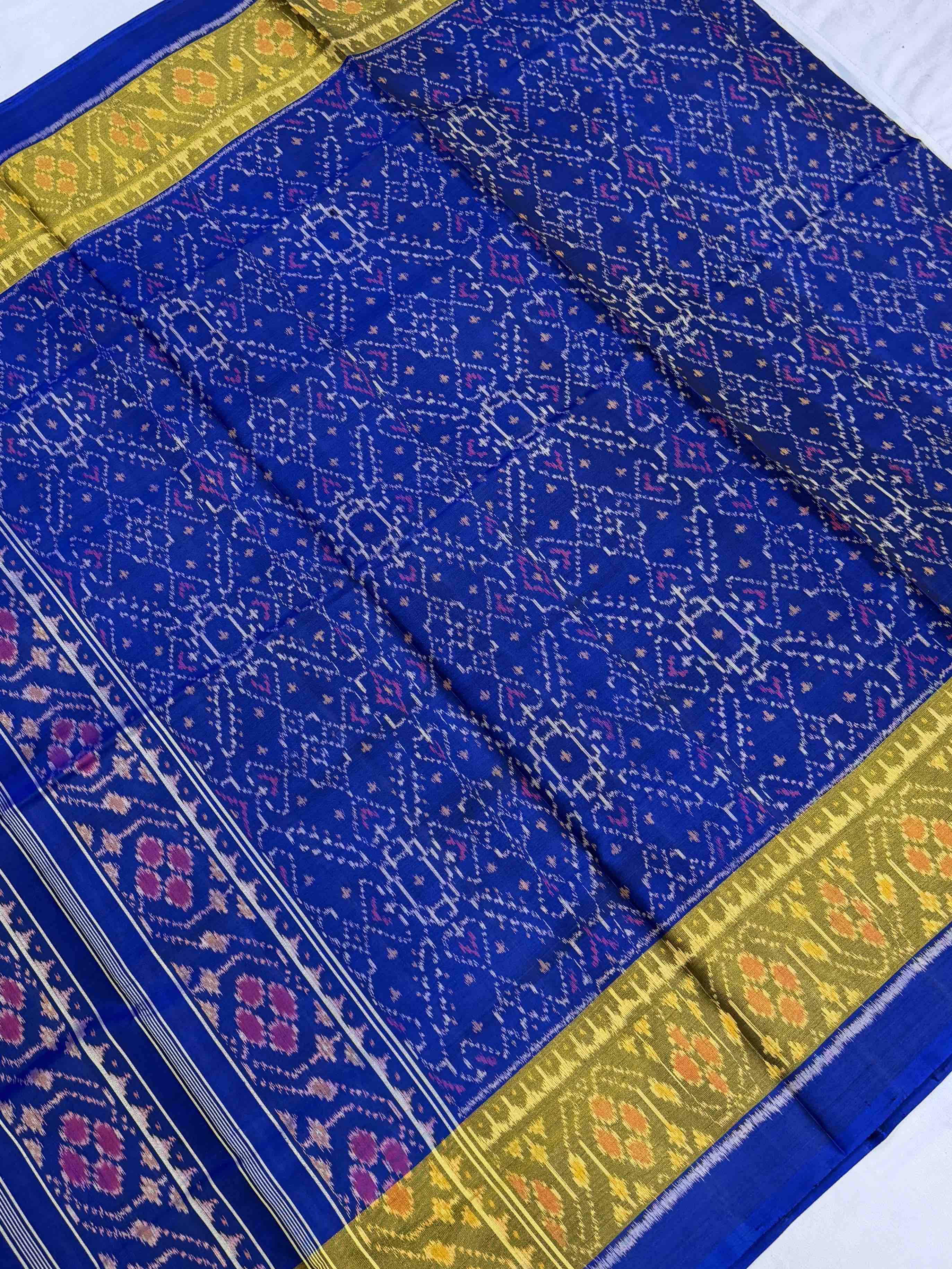 Blue manekchawk Rajkot Patola Saree