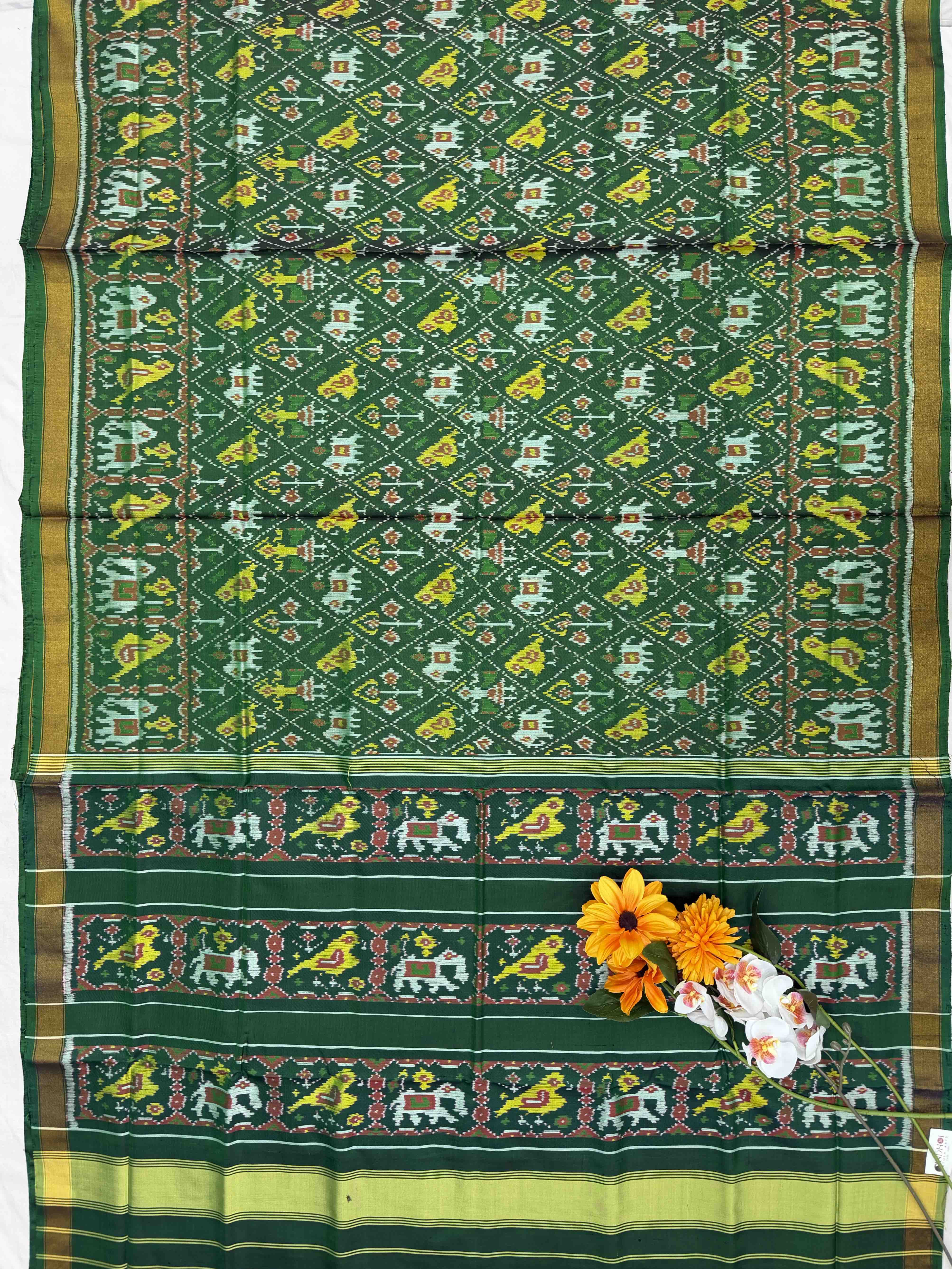 Green Narikunj Rajkoti Patola Saree
