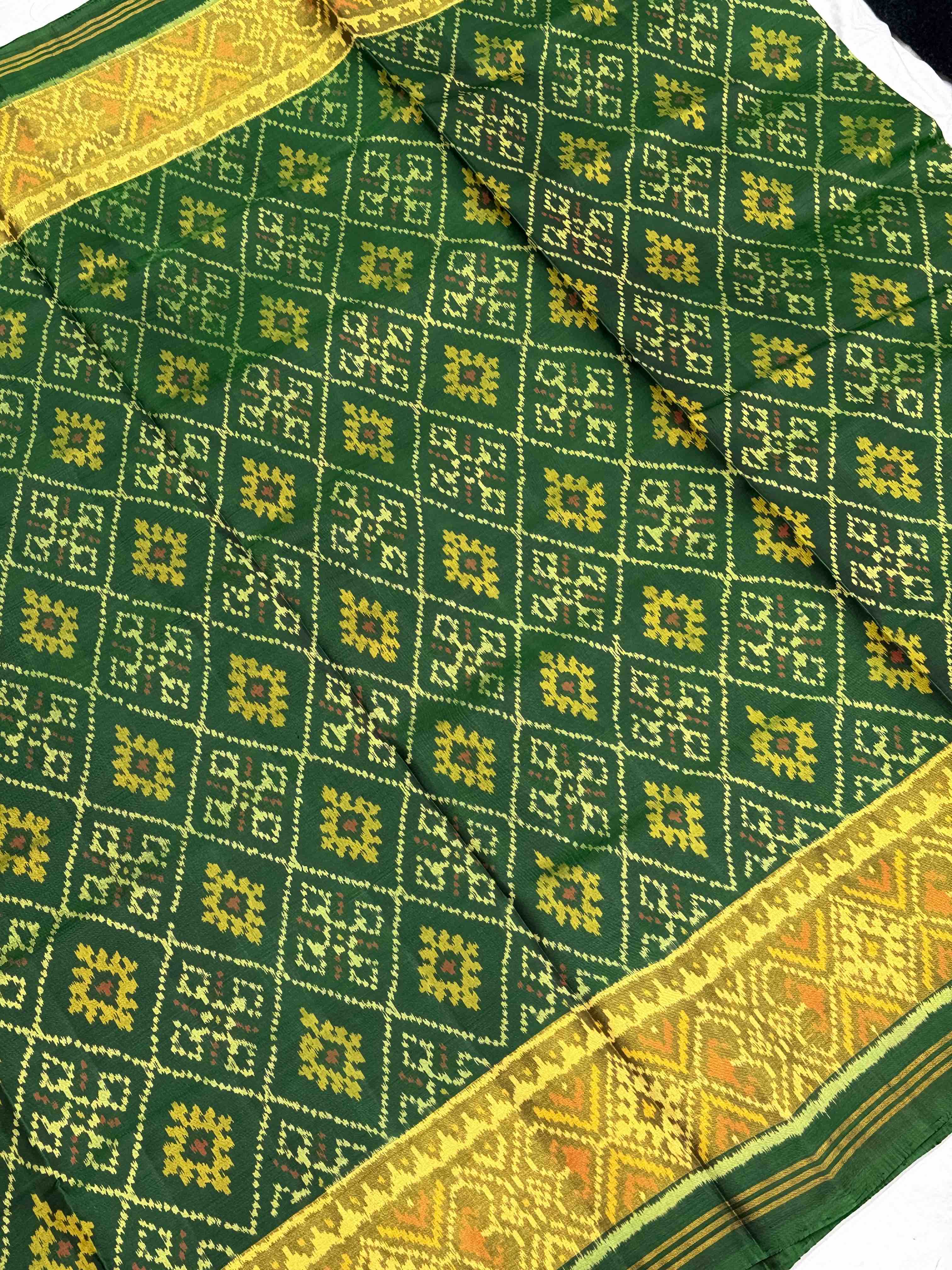 Green chandabhat Tissue border rajkot Patola