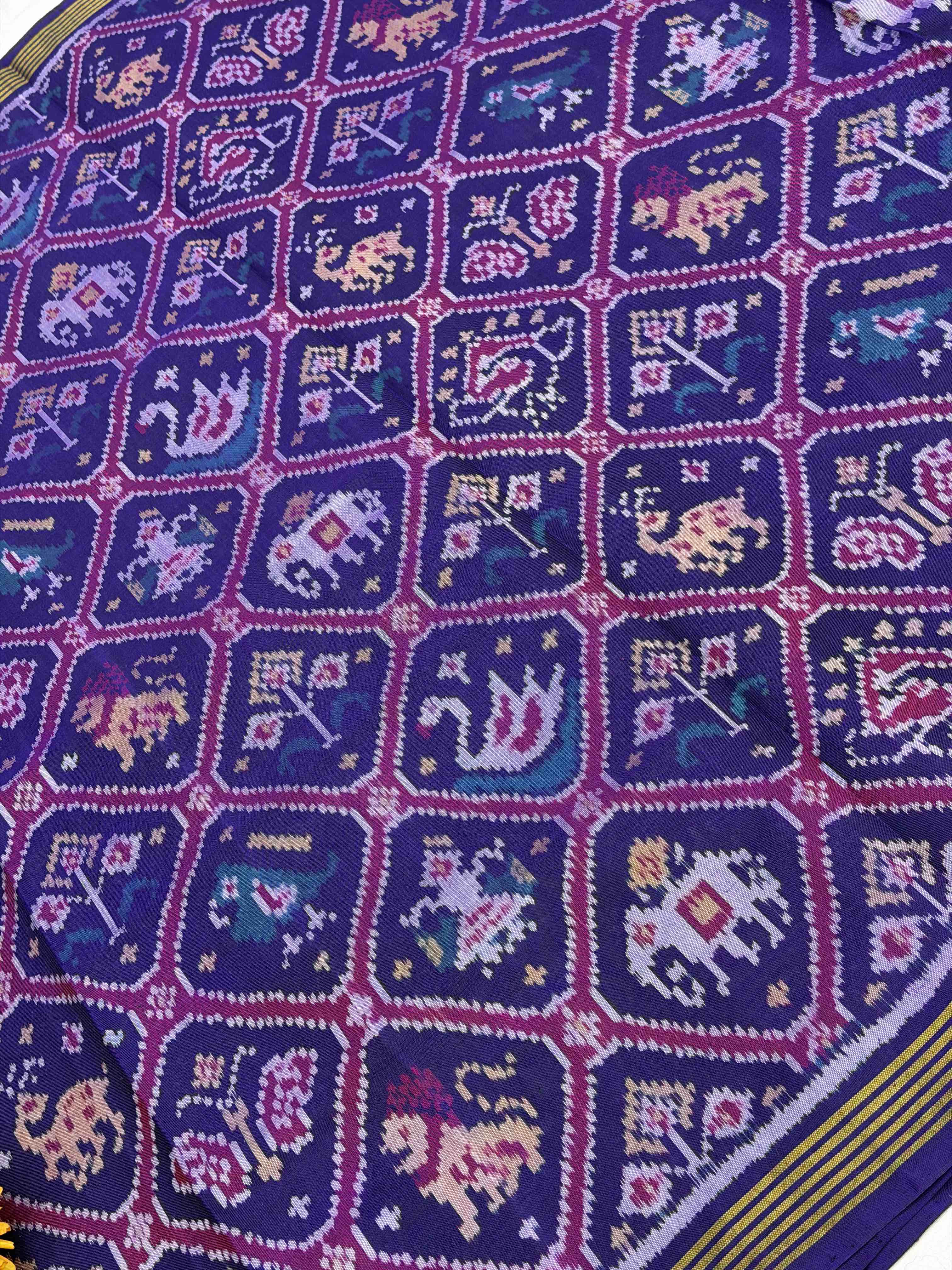 Purplish Blue Narikunj Adtala single ikat Patola