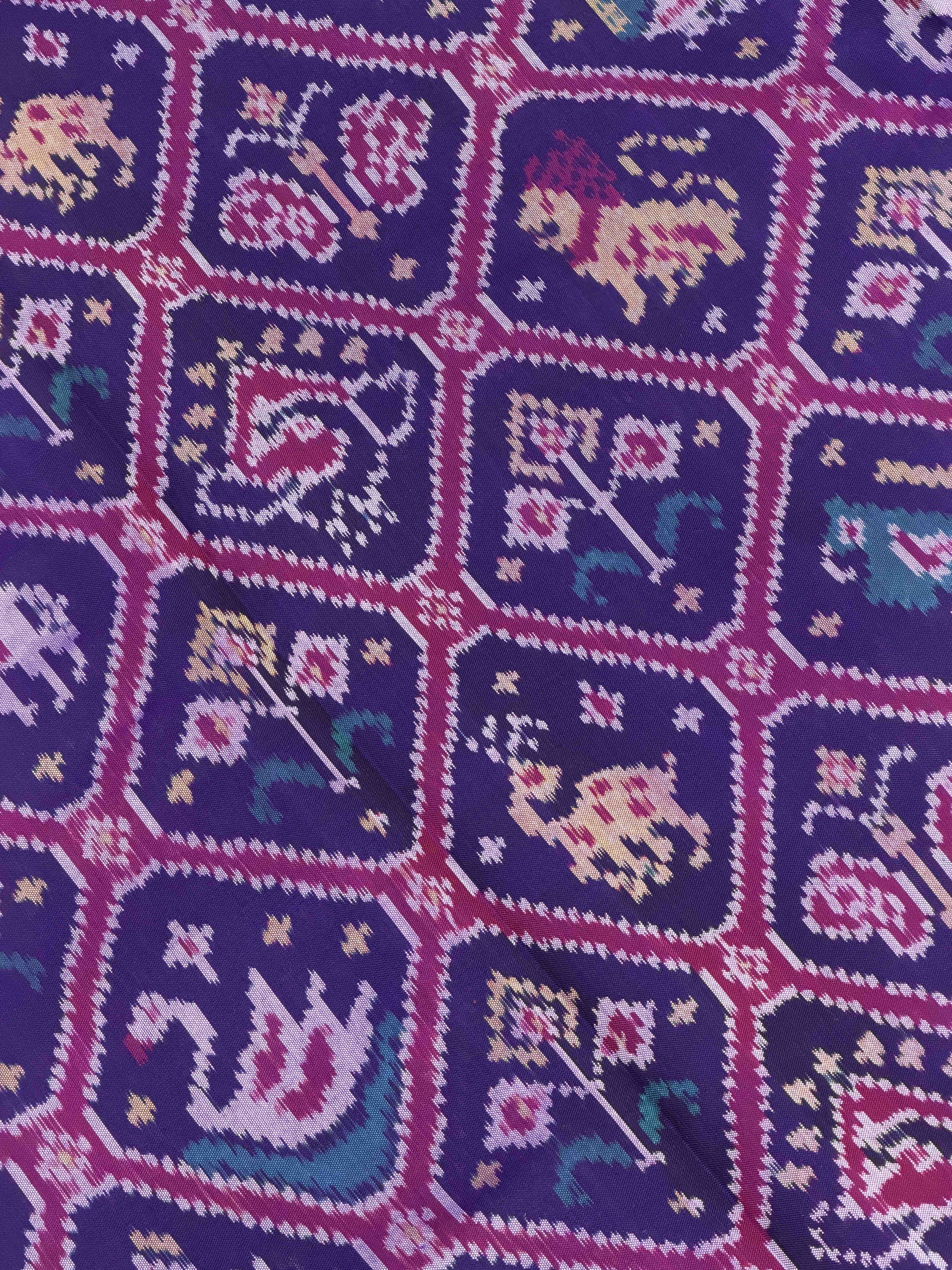 Purplish Blue Narikunj Adtala single ikat Patola